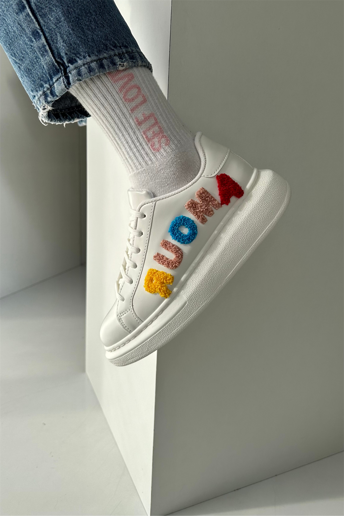 Kadın Spor Ayakkabı BEYAZ AMOUR