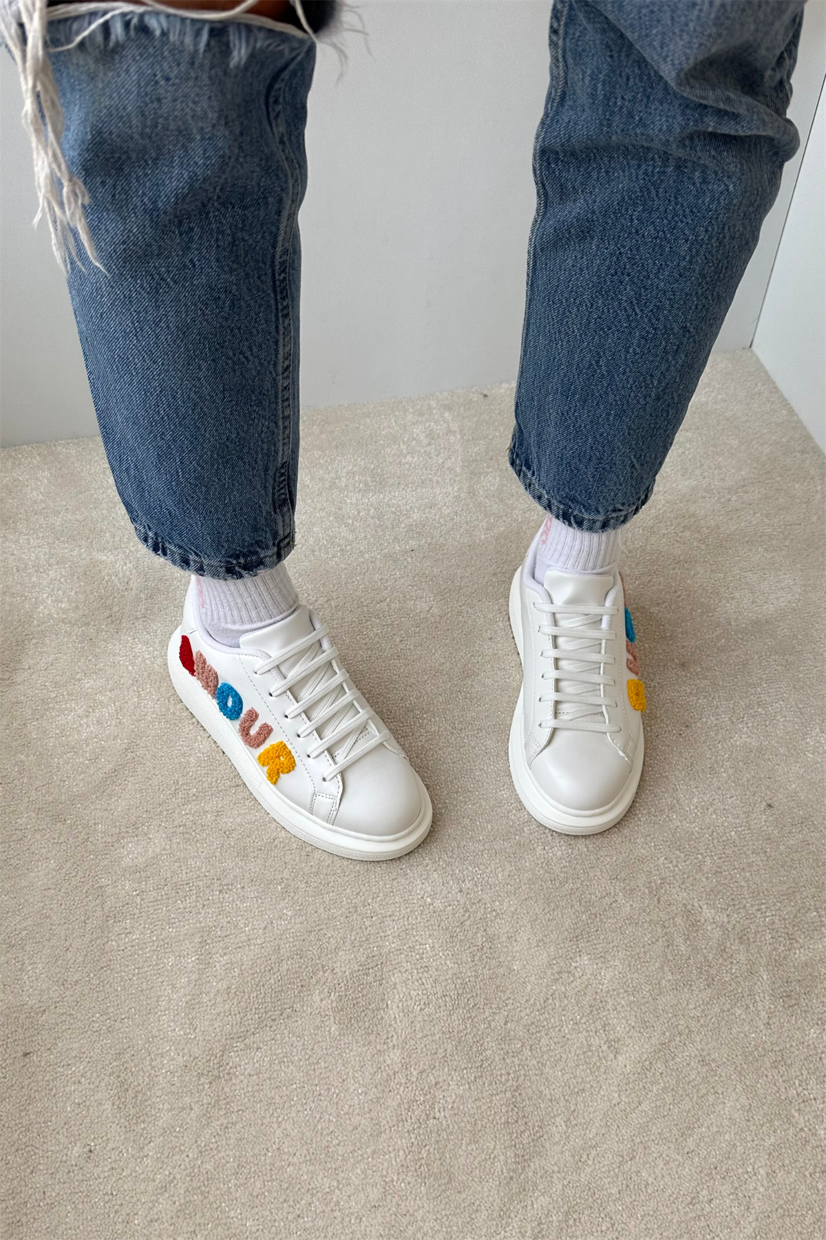 Kadın Spor Ayakkabı BEYAZ AMOUR