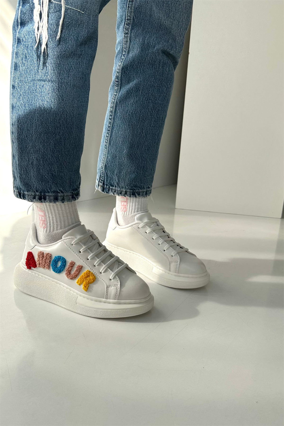 Kadın Spor Ayakkabı BEYAZ AMOUR