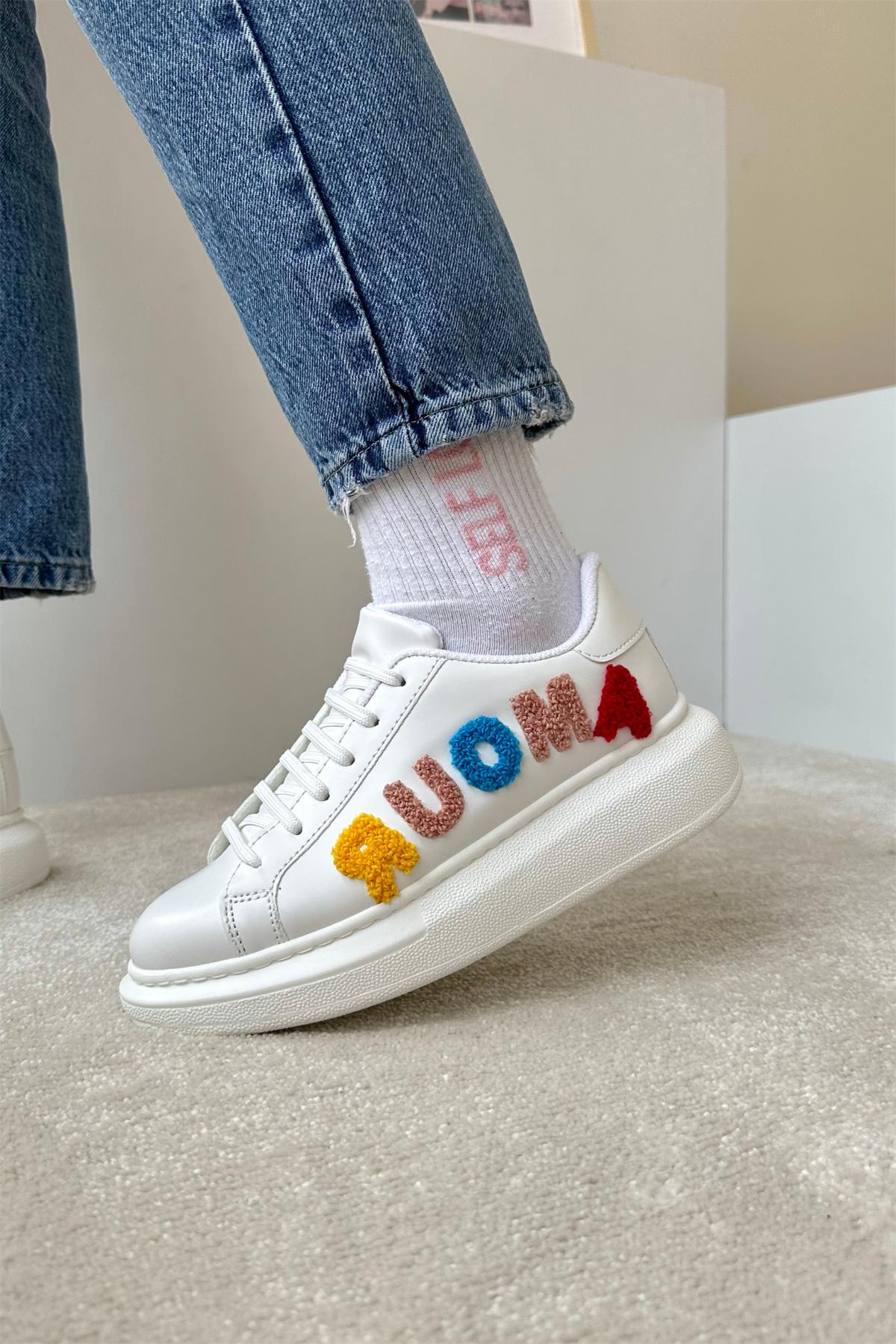 Kadın Spor Ayakkabı BEYAZ AMOUR