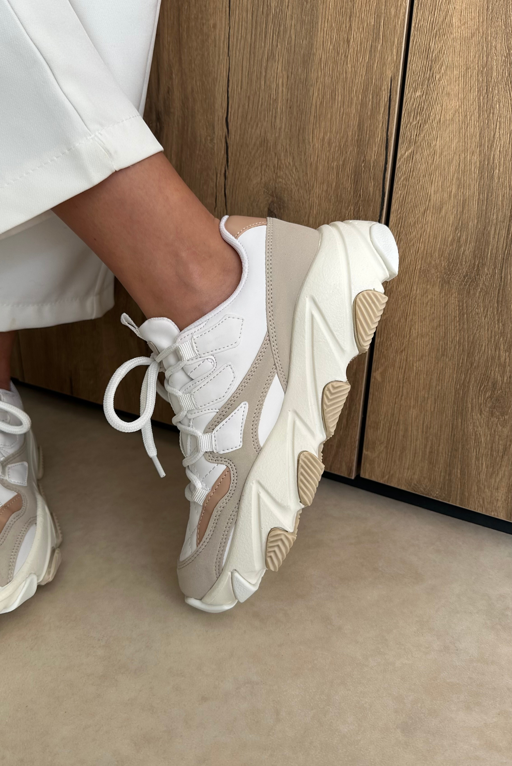 Kadın Spor Ayakkabı BEYAZ BEJ