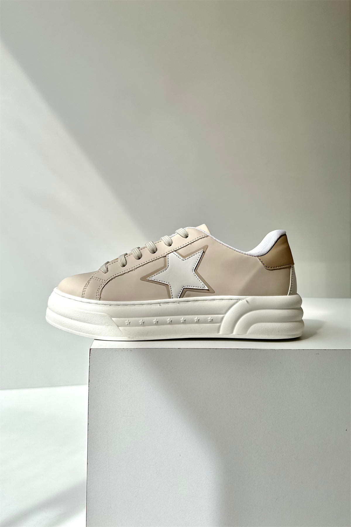 Kadın Spor Ayakkabı BEYAZ BEJ