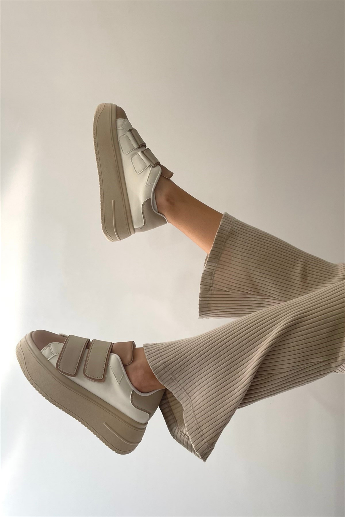 Kadın Spor Ayakkabı BEYAZ BEJ