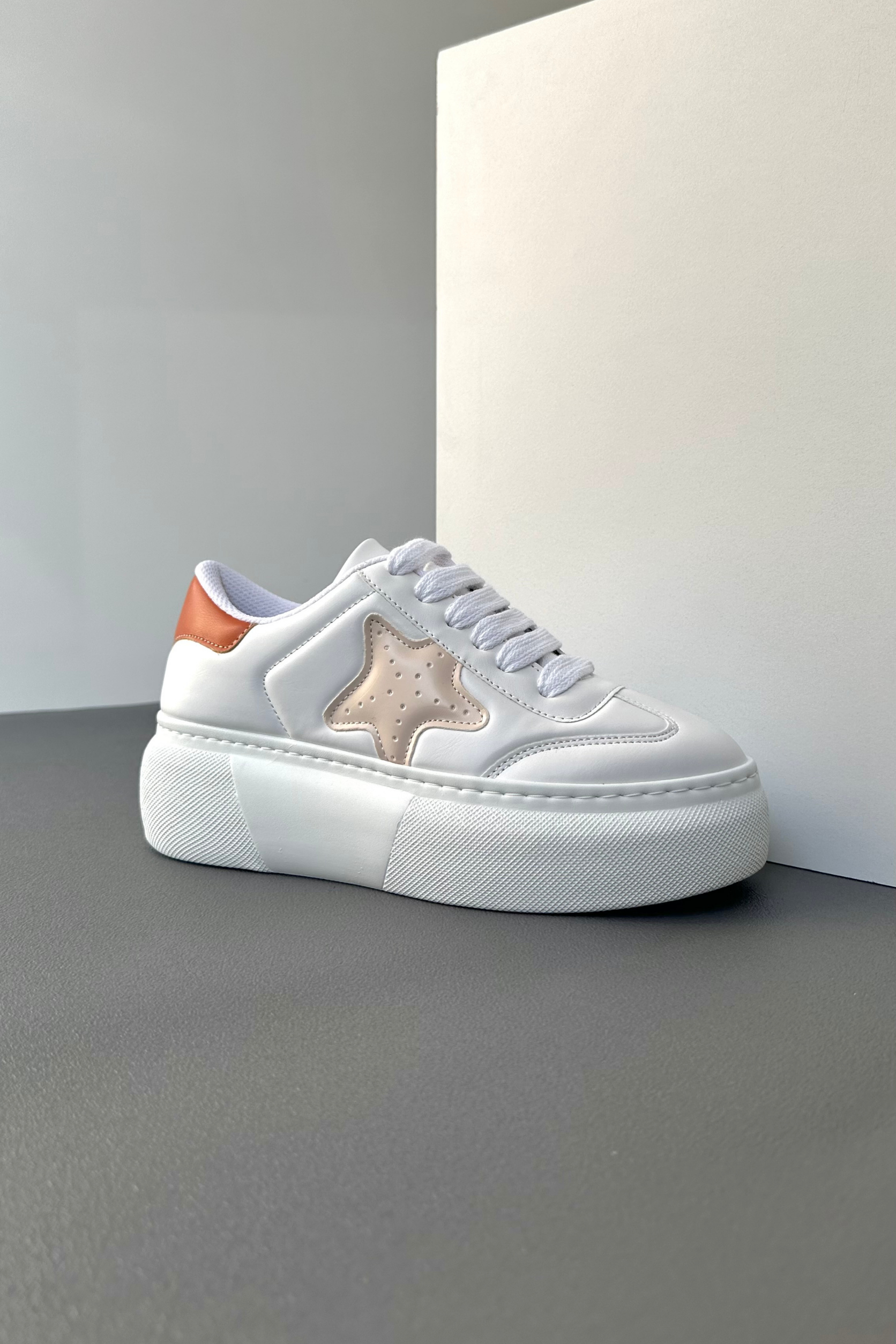 Kadın Spor Ayakkabı BEYAZ BEJ