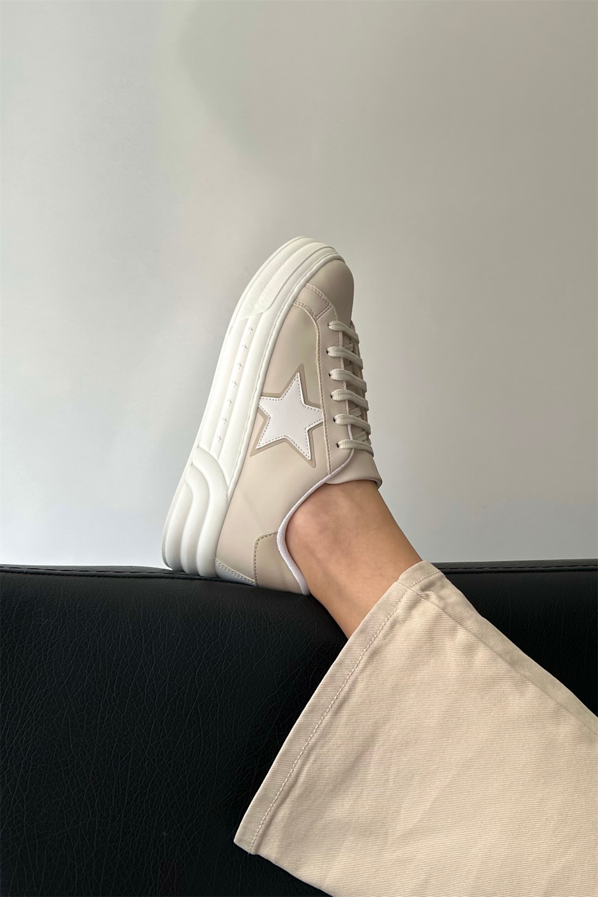 Kadın Spor Ayakkabı BEYAZ BEJ