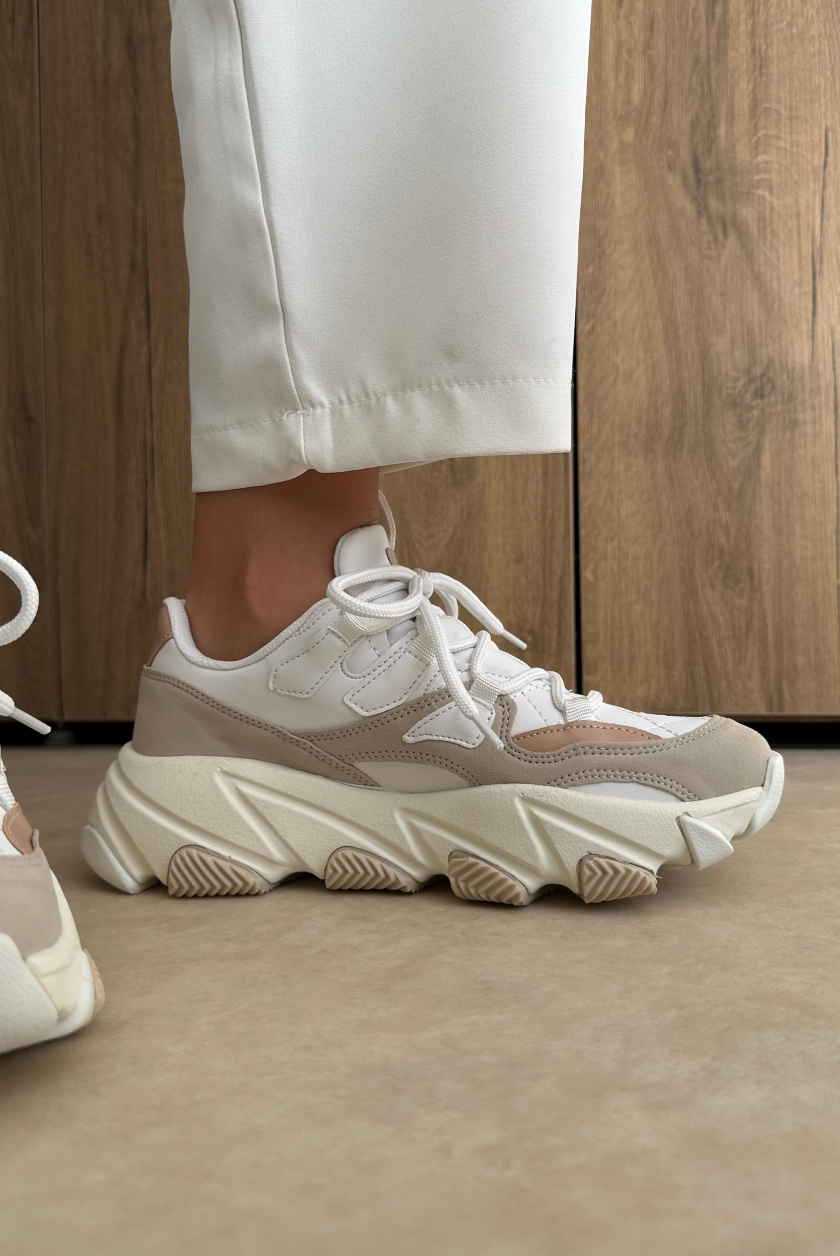 Kadın Spor Ayakkabı BEYAZ BEJ