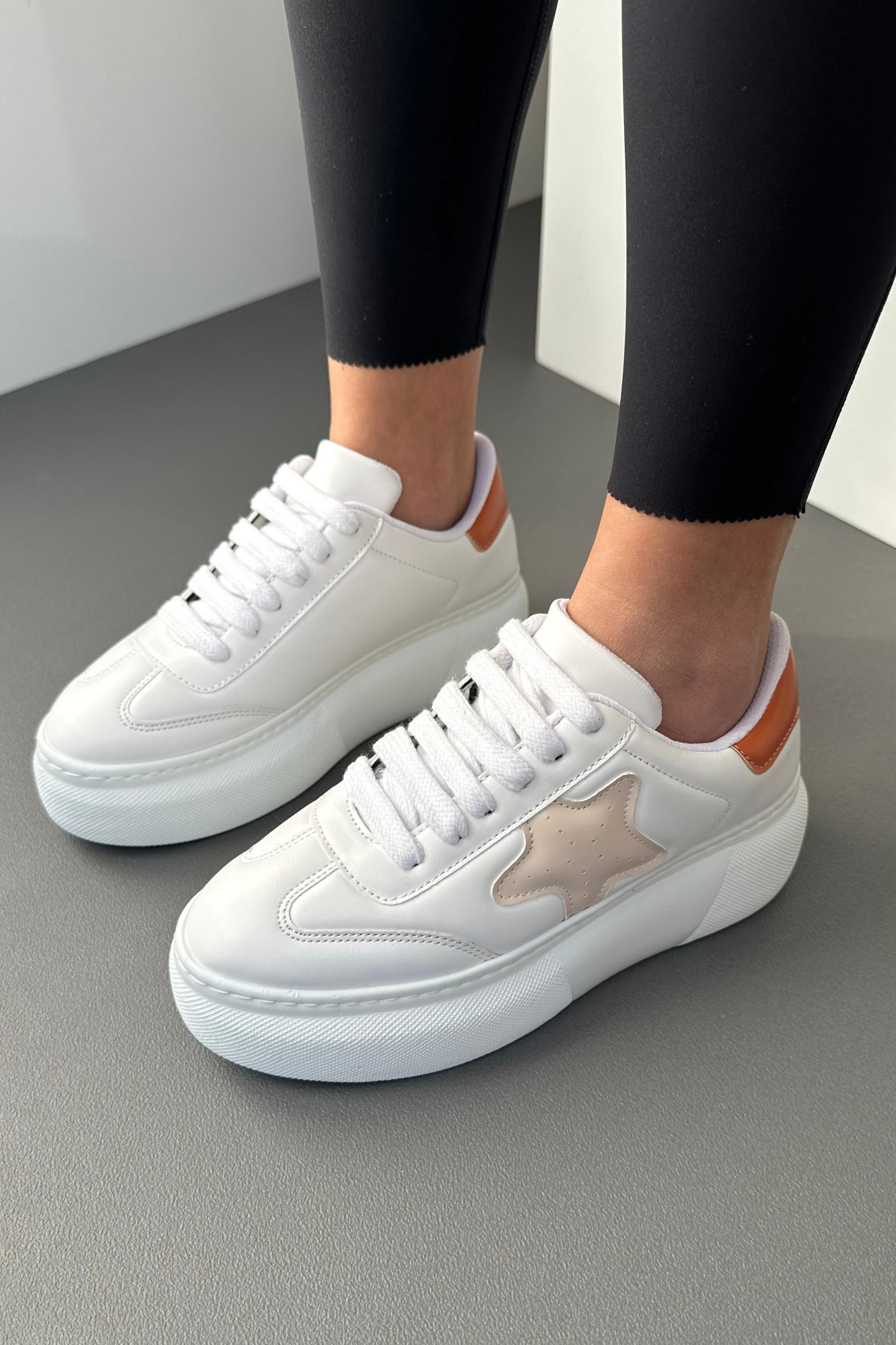 Kadın Spor Ayakkabı BEYAZ BEJ