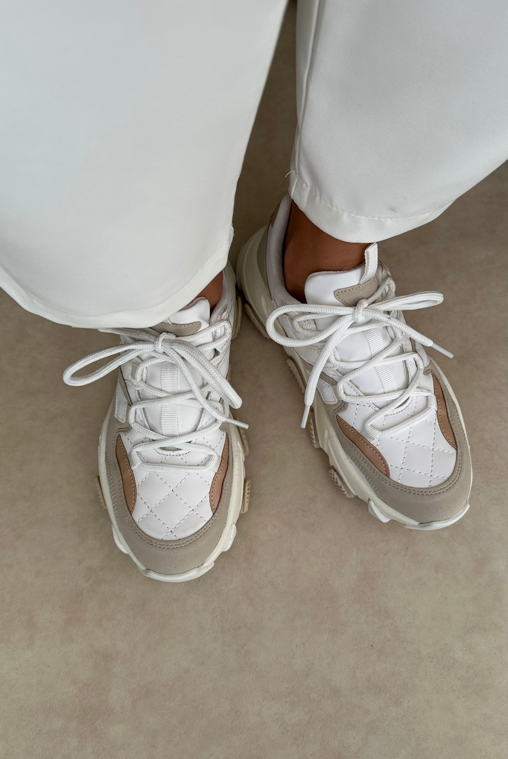 Kadın Spor Ayakkabı BEYAZ BEJ