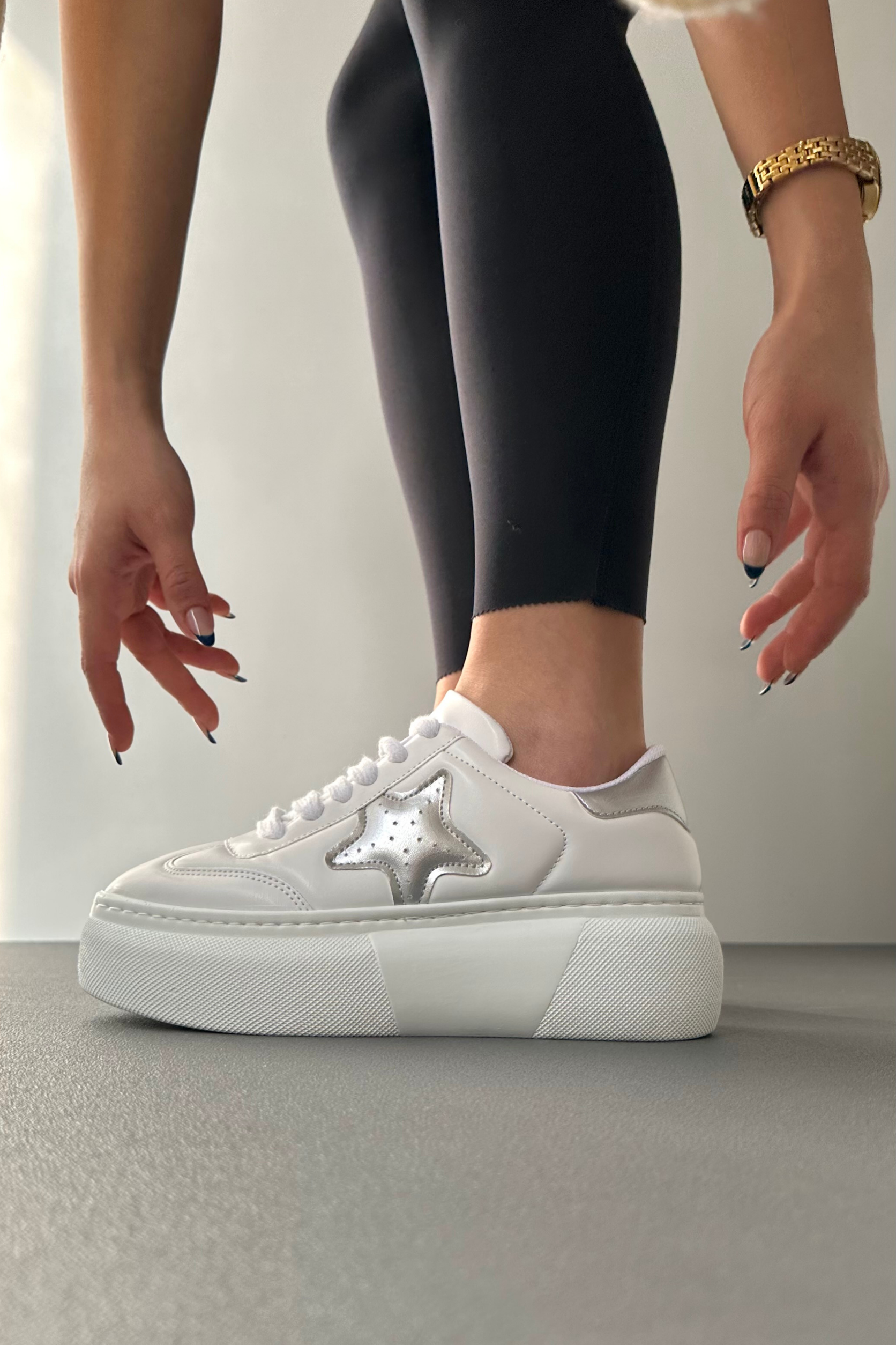 Kadın Spor Ayakkabı BEYAZ GÜMÜŞ