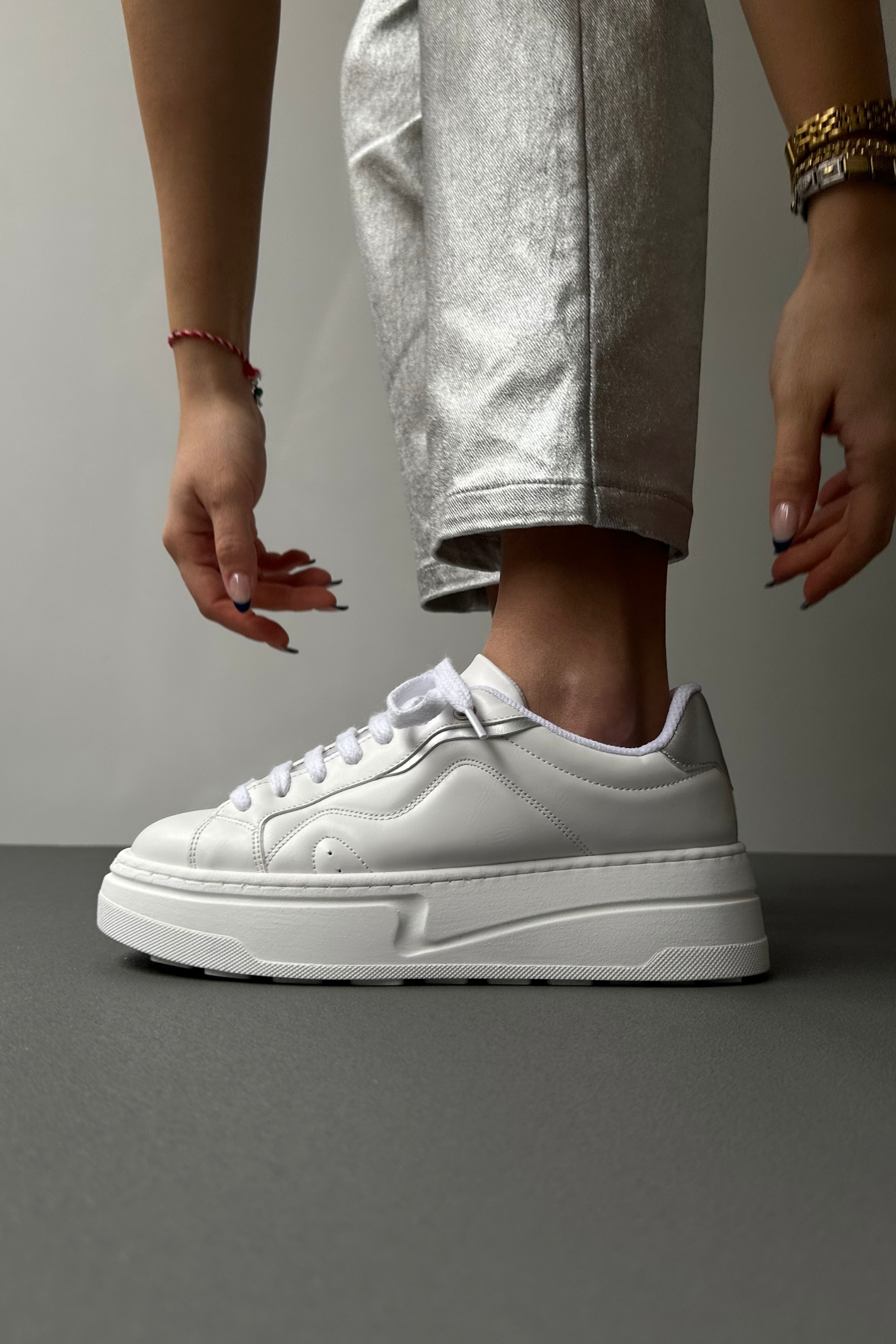 Kadın Spor Ayakkabı BEYAZ GÜMÜŞ