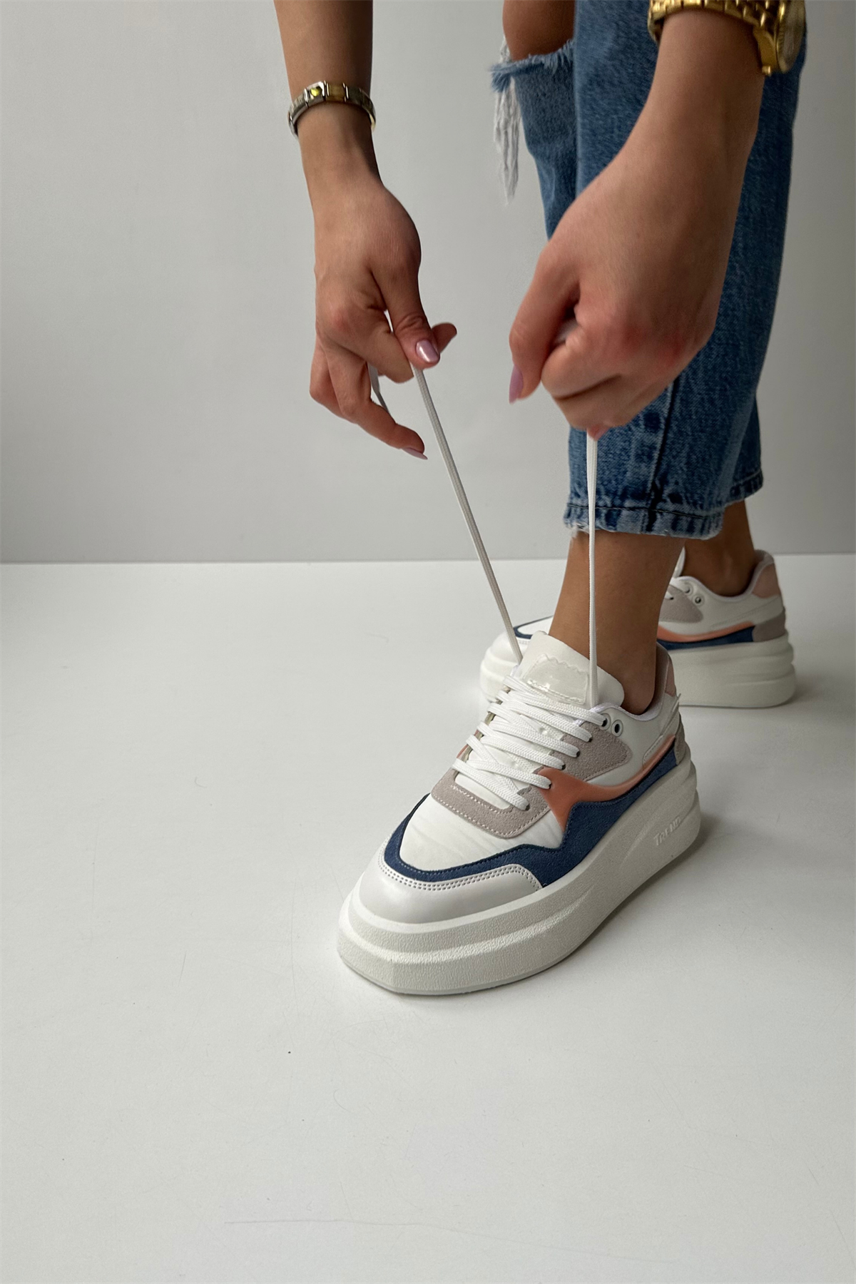 Kadın Spor Ayakkabı BEYAZ MAVİ