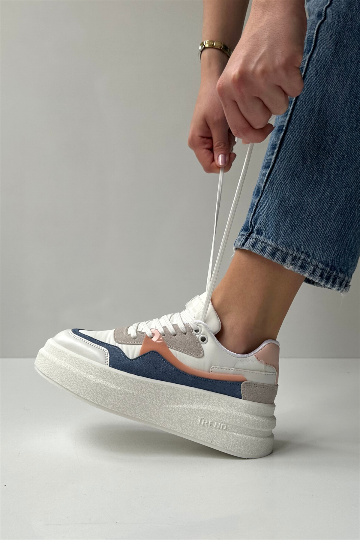 Kadın Spor Ayakkabı BEYAZ MAVİ