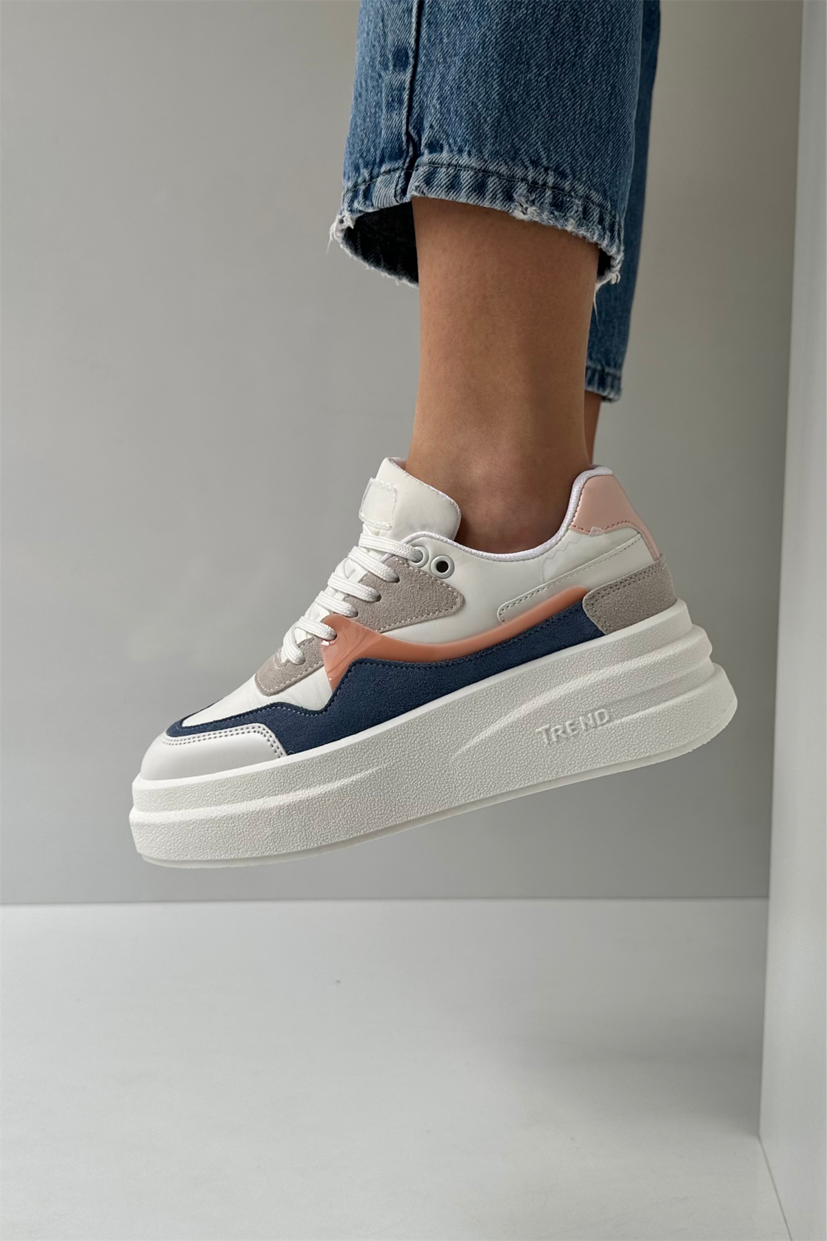 Kadın Spor Ayakkabı BEYAZ MAVİ