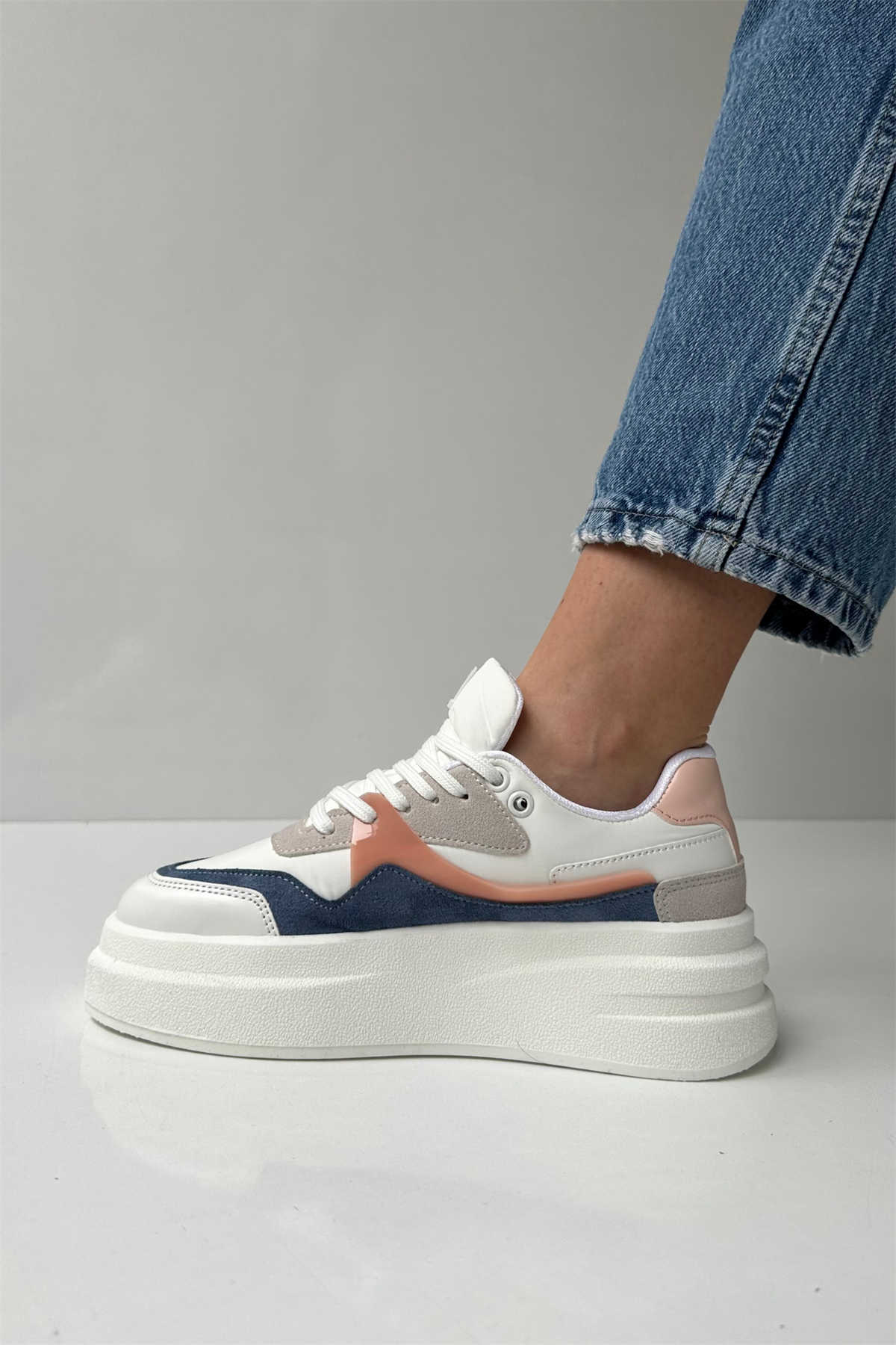 Kadın Spor Ayakkabı BEYAZ MAVİ