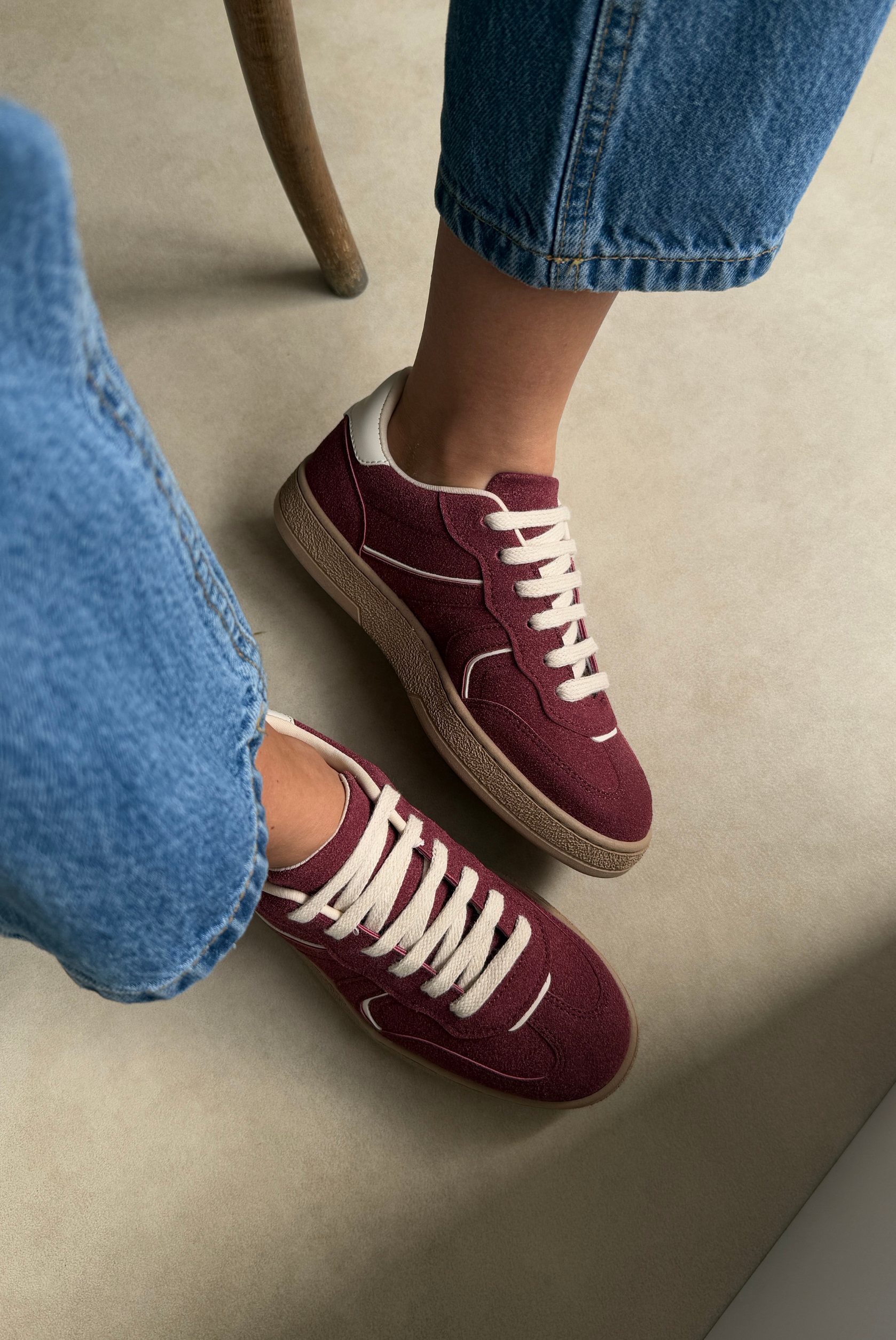 Kadın Spor Ayakkabı BORDO SÜET