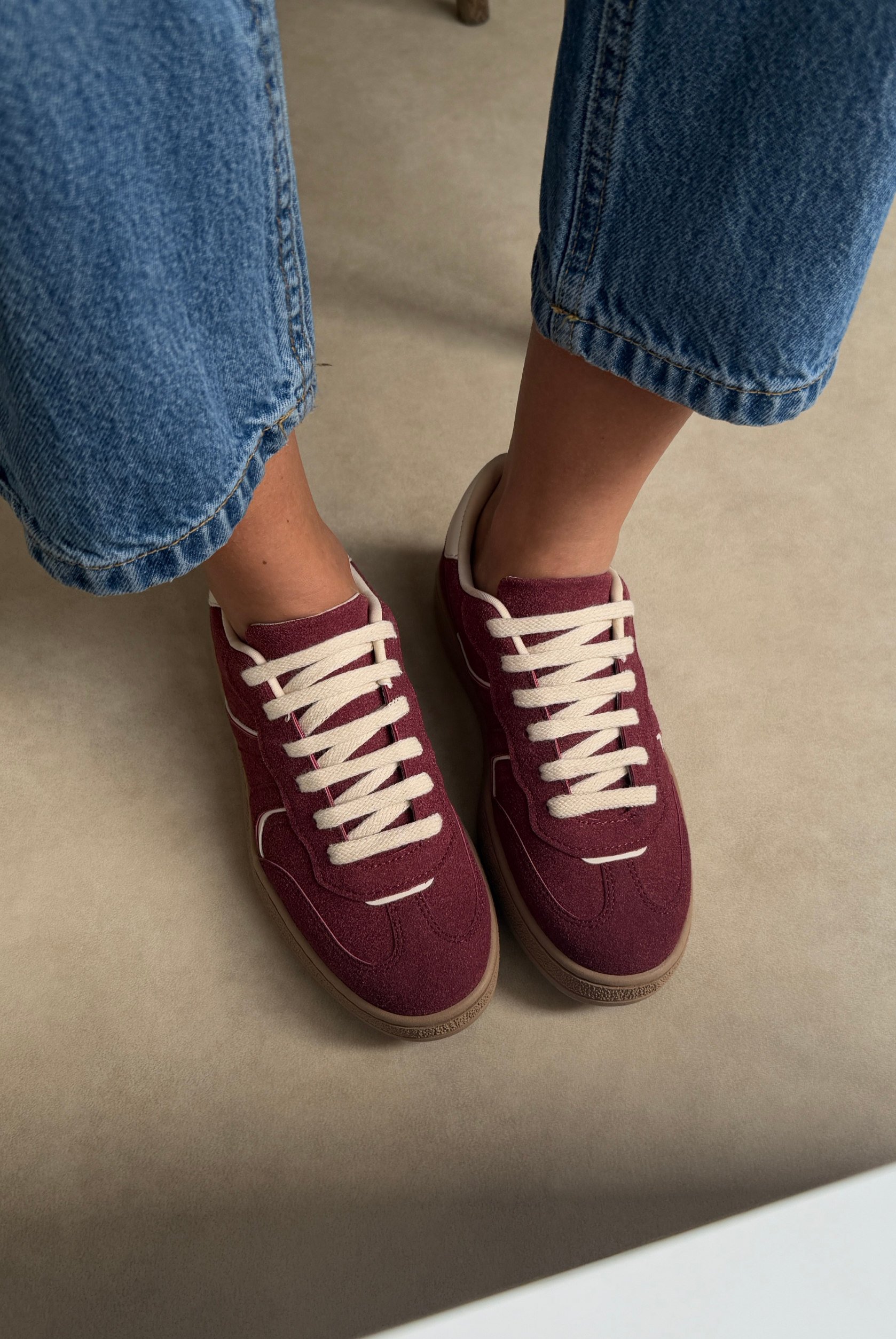 Kadın Spor Ayakkabı BORDO SÜET