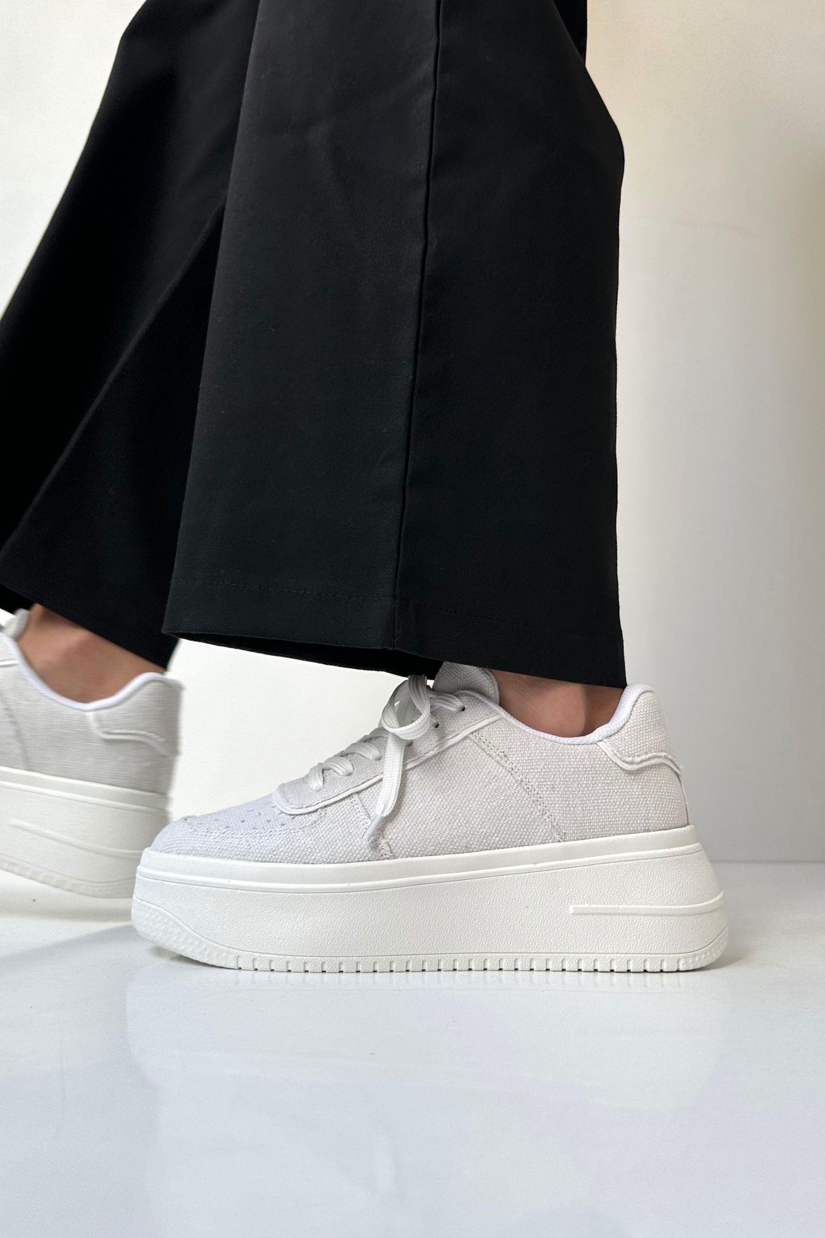 Kadın Spor Ayakkabı KREM KETEN