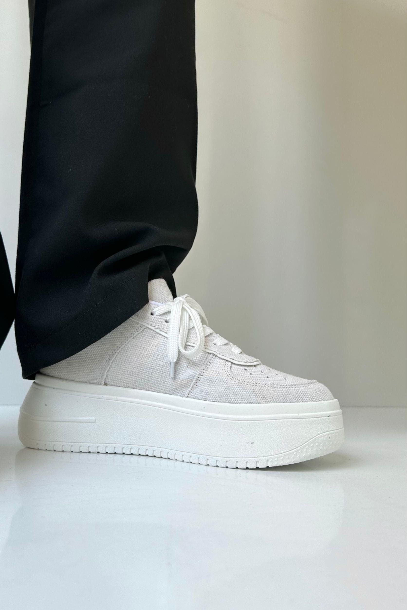 Kadın Spor Ayakkabı KREM KETEN