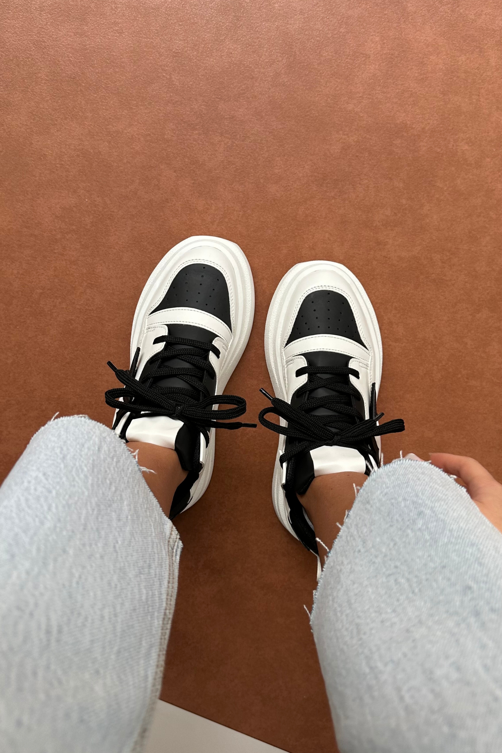 Kadın Spor Ayakkabı SİYAH BEYAZ