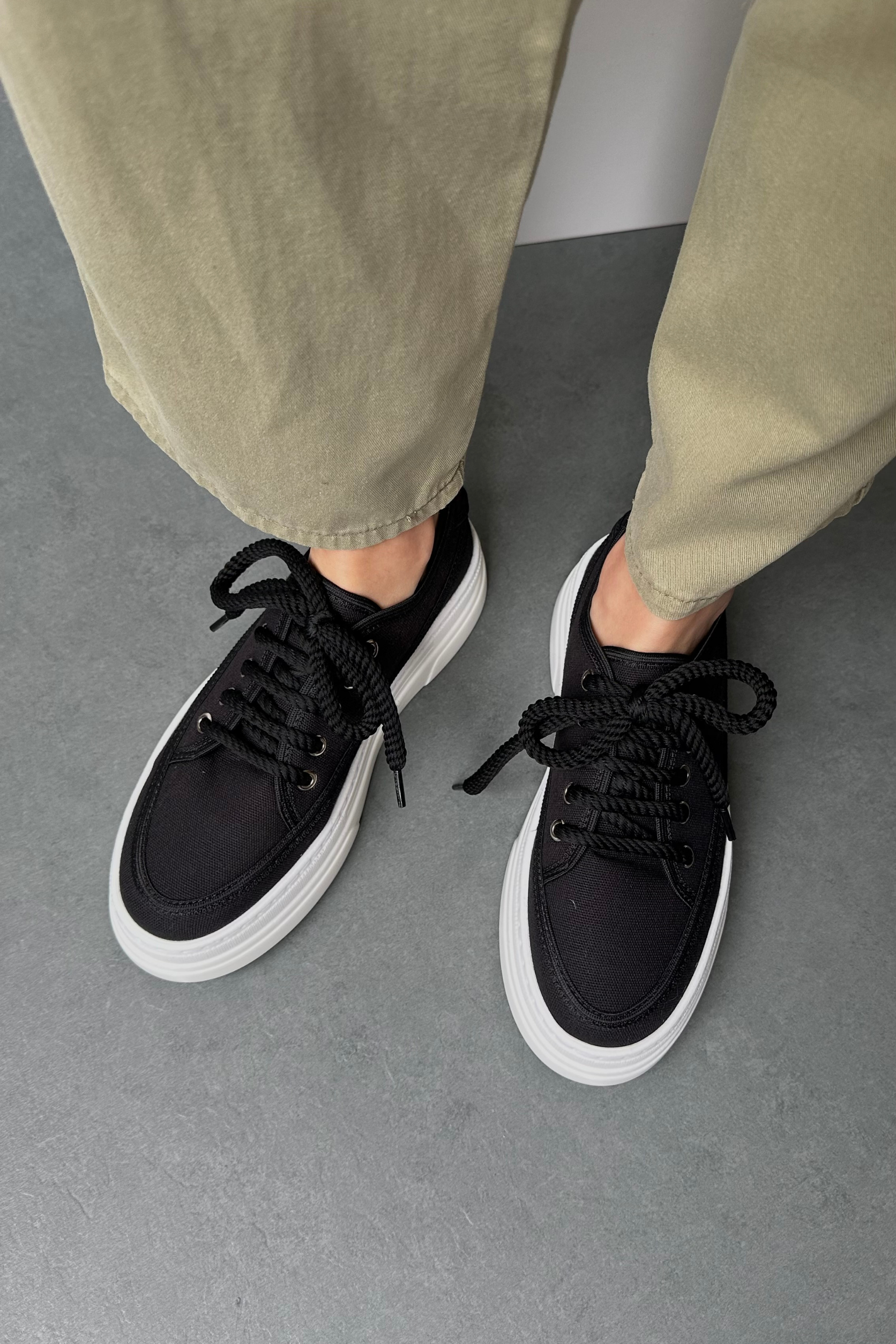 Kadın Spor Ayakkabı SİYAH KETEN