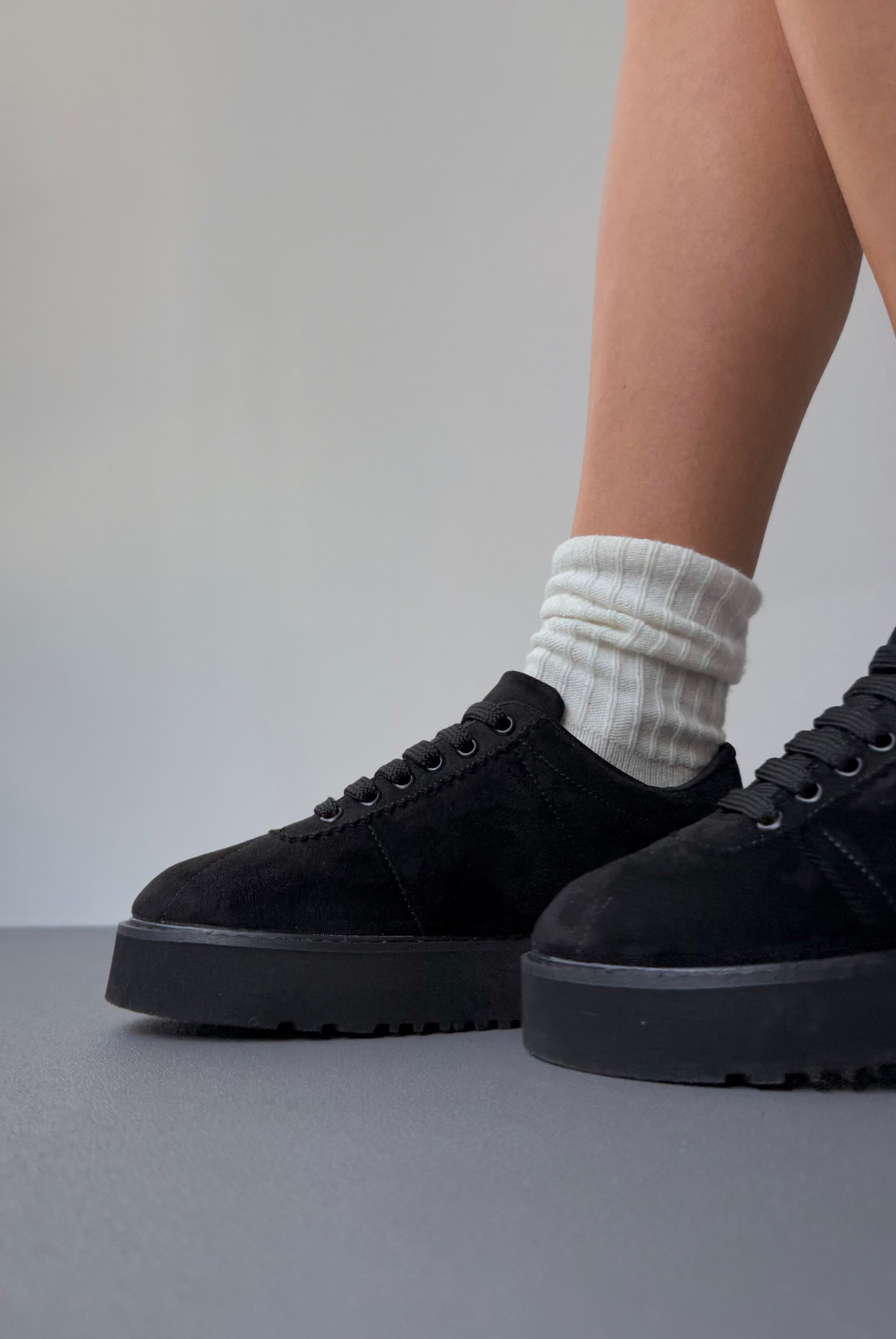 Kadın Spor Ayakkabı SİYAH SÜET