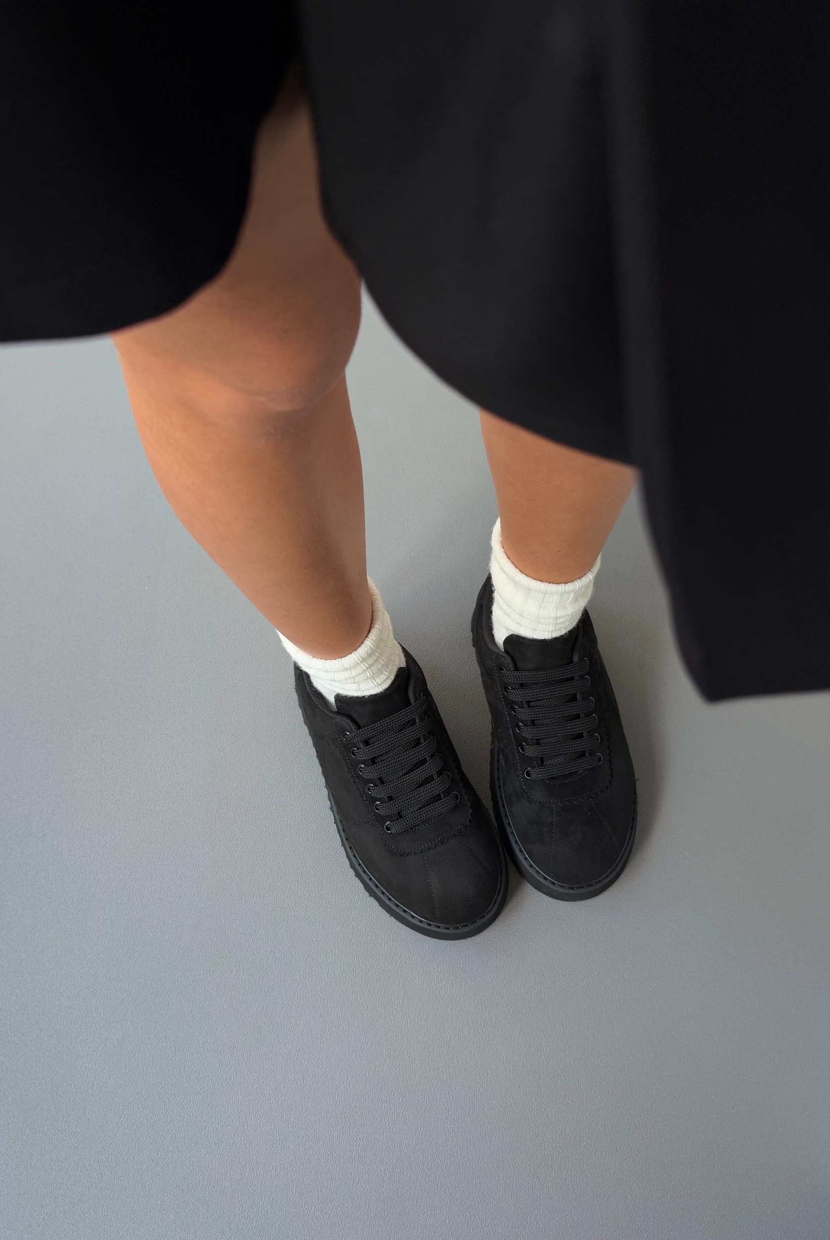 Kadın Spor Ayakkabı SİYAH SÜET