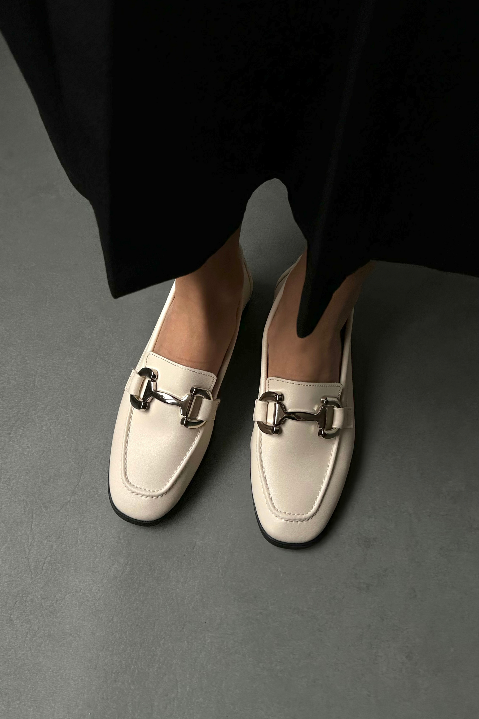 Kadın Tokalı Loafer BEJ