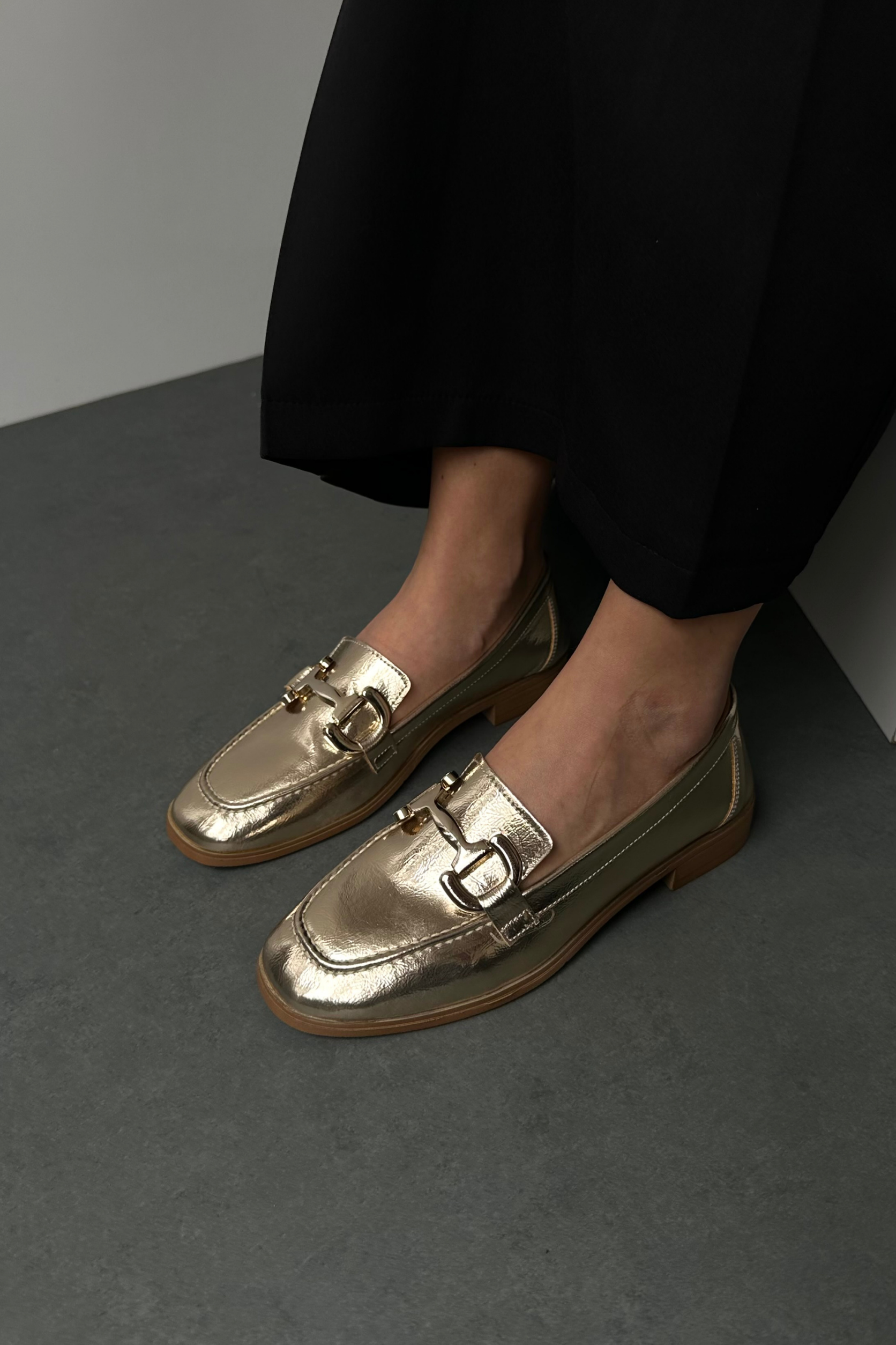 Kadın Tokalı Loafer GOLD
