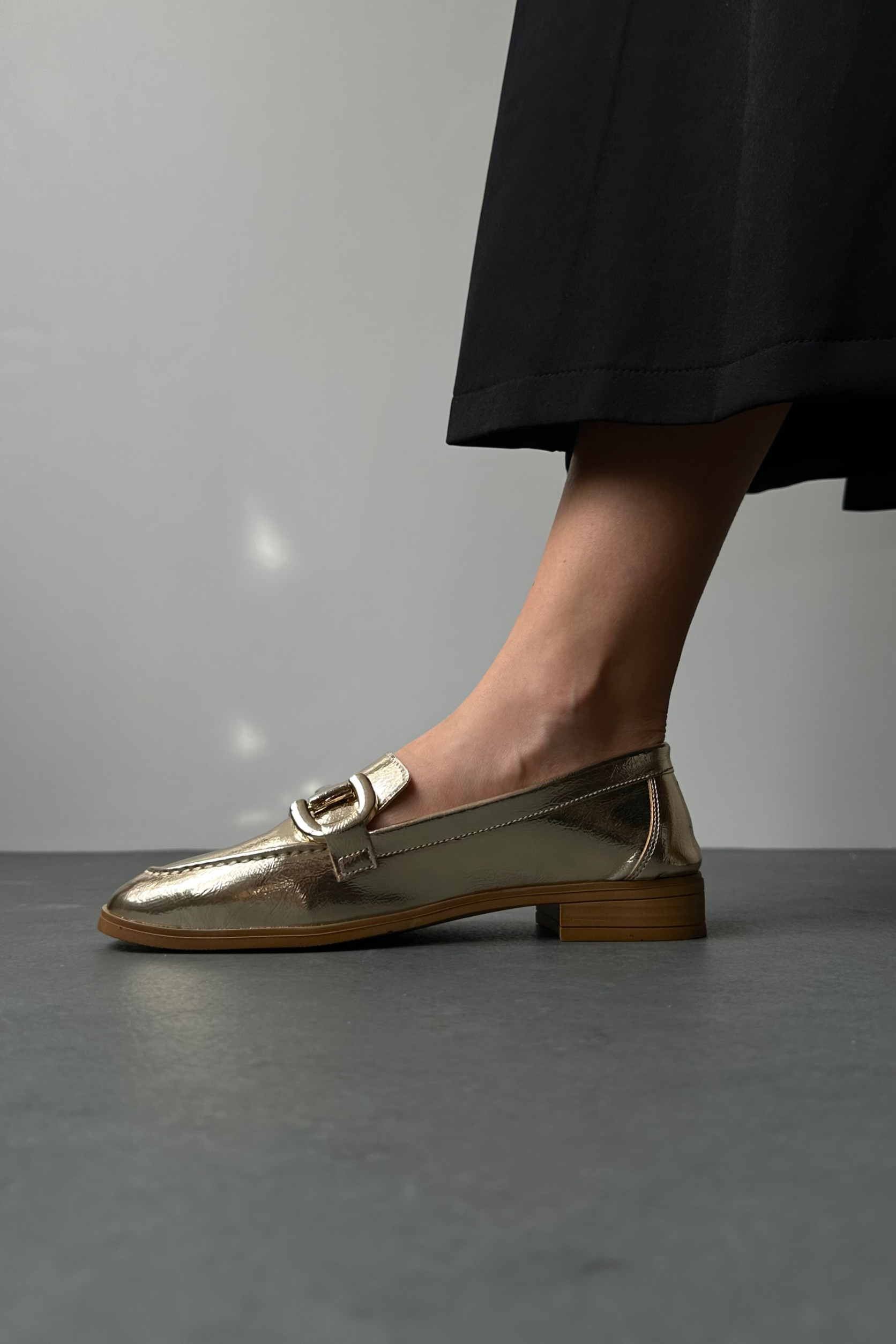 Kadın Tokalı Loafer GOLD