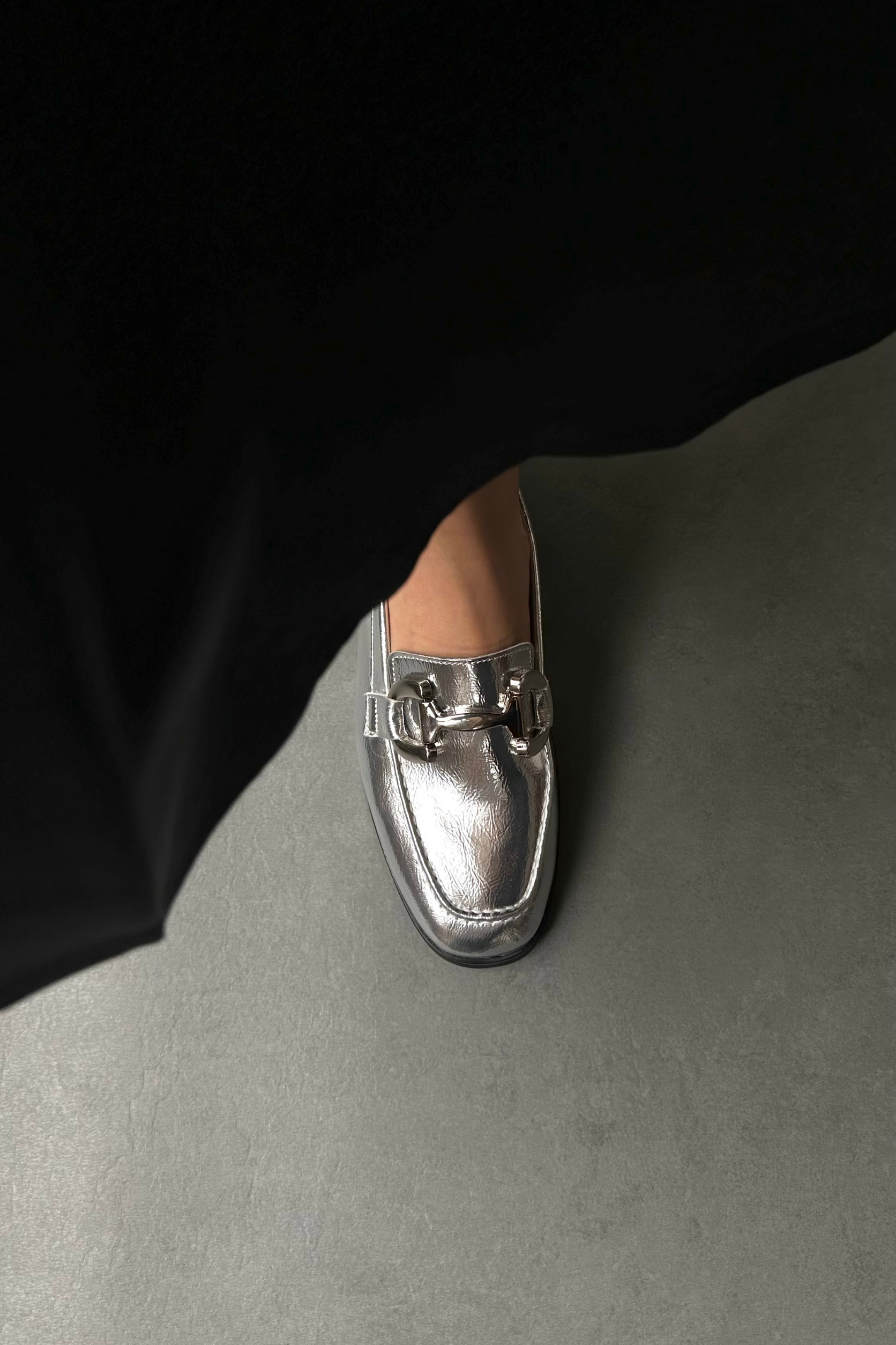 Kadın Tokalı Loafer SİLVER