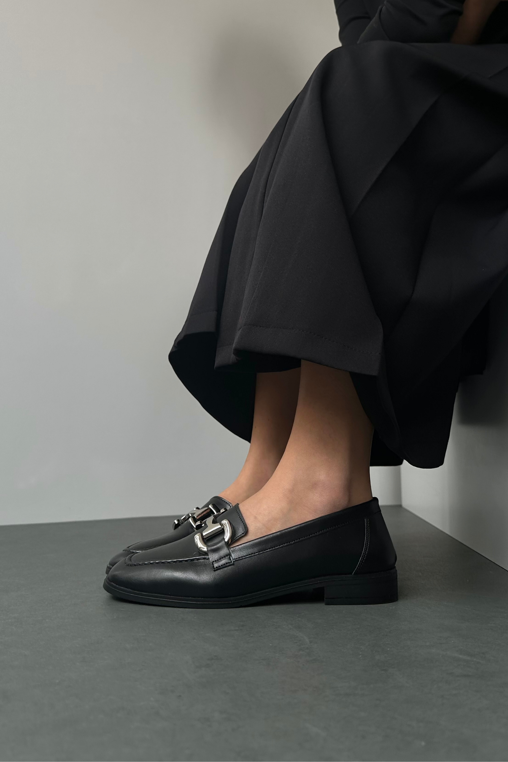 Kadın Tokalı Loafer SİYAH