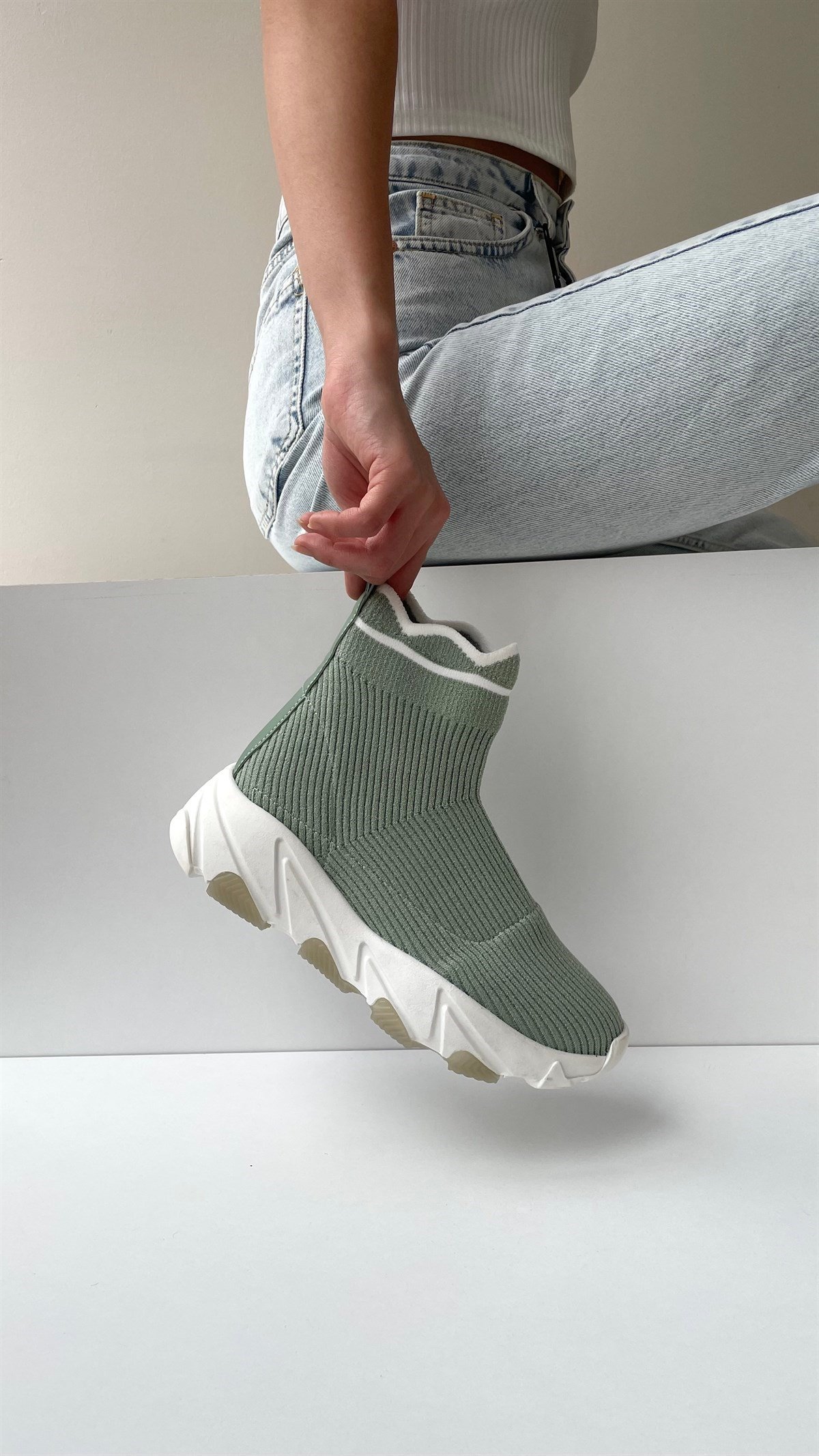 Kadın Triko Bot SU YEŞİLİ