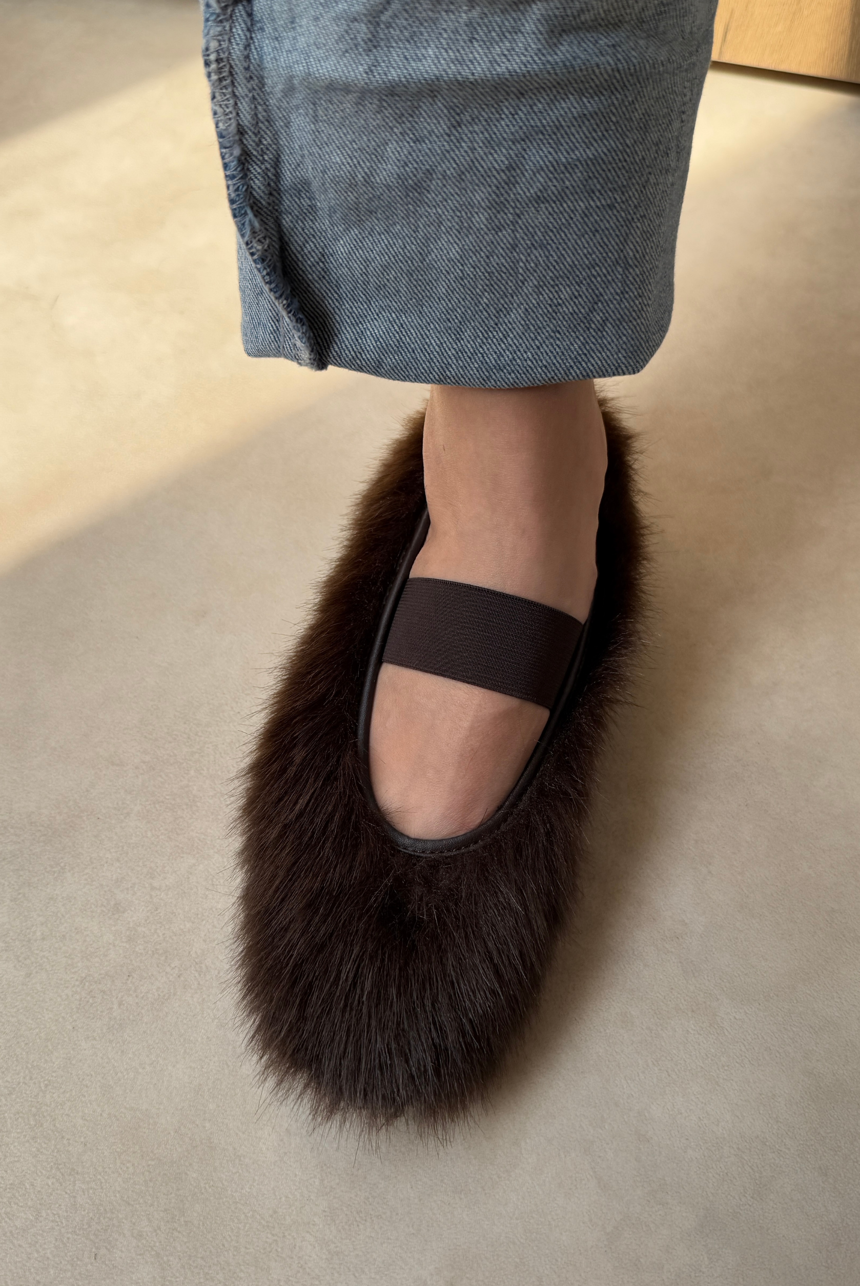 Kadın Tüylü Babet ACI KAHVE