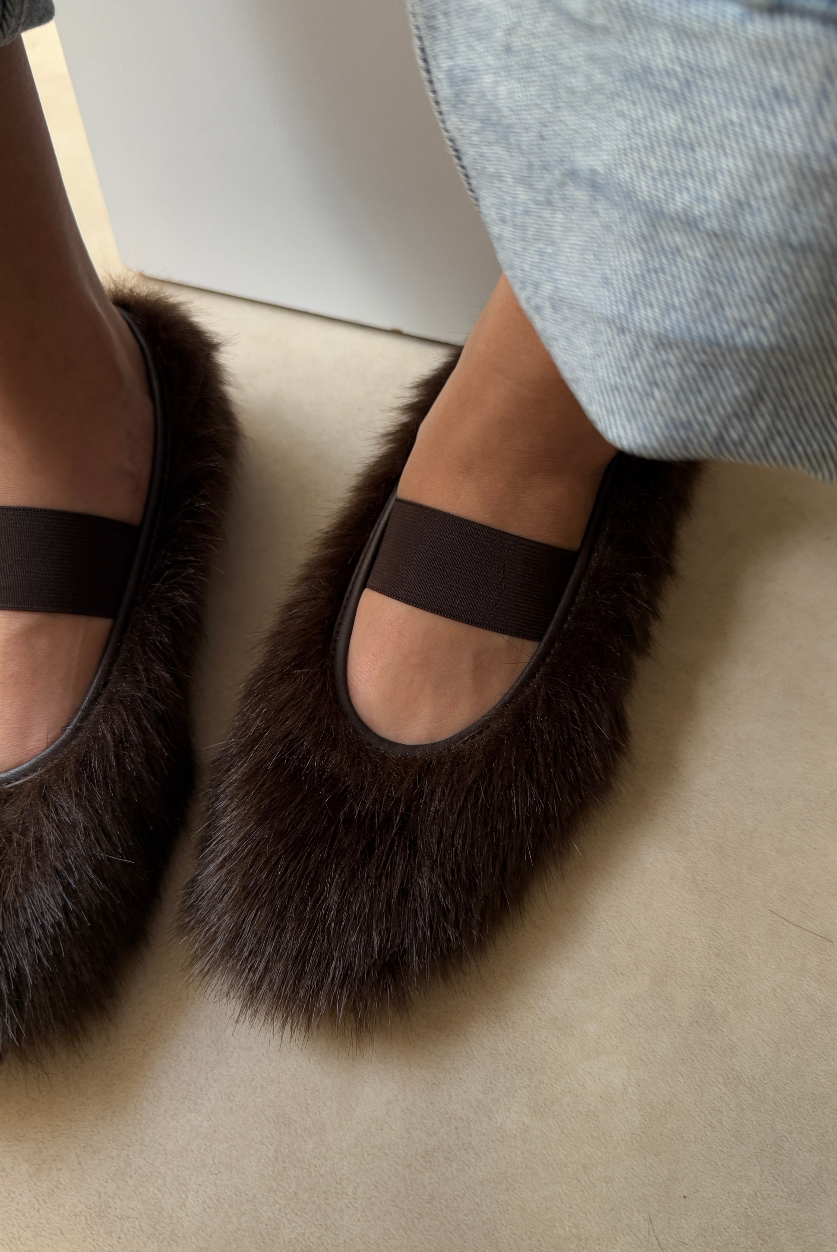 Kadın Tüylü Babet ACI KAHVE