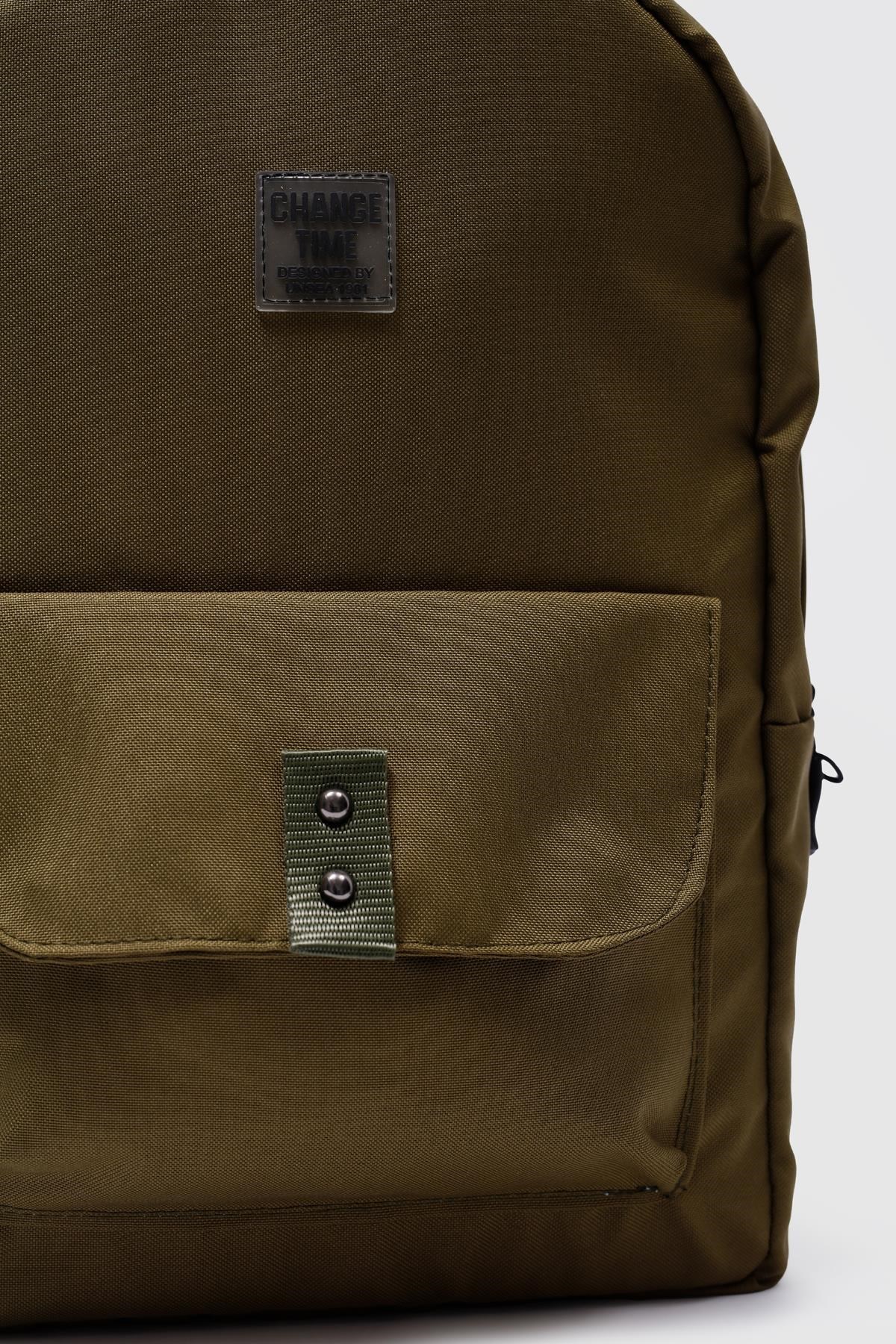 Kalemlikli Unisex Sırt Çantası Haki