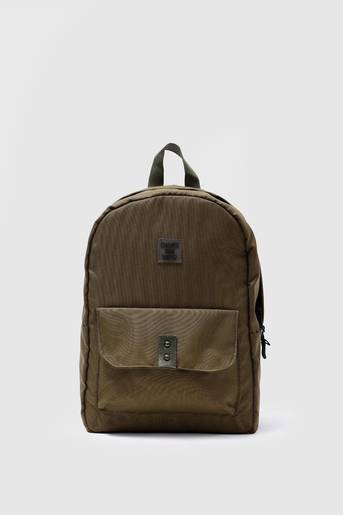 Kalemlikli Unisex Sırt Çantası Haki