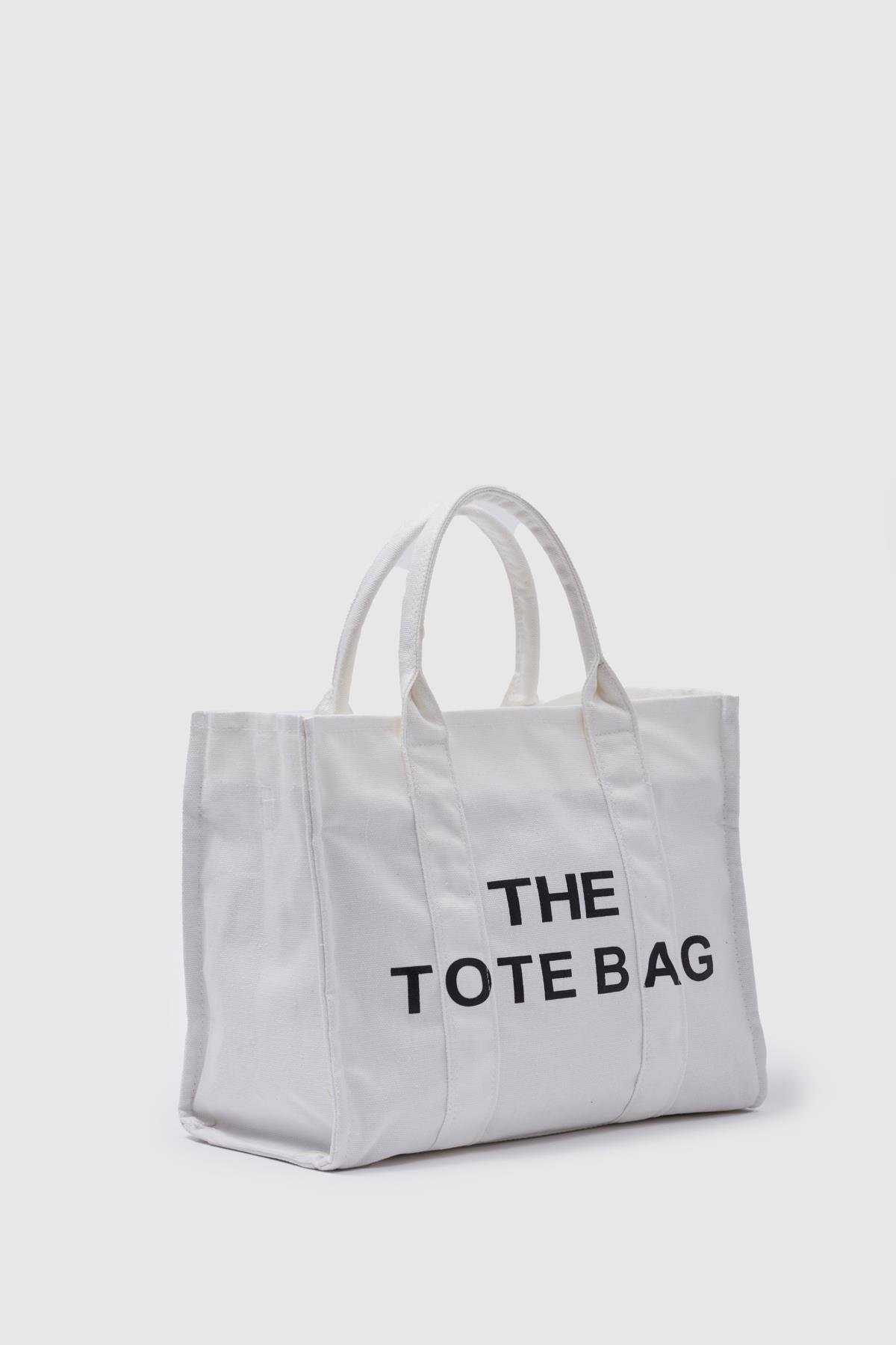 Kanvas Kumaş Kadın Çanta BEYAZ