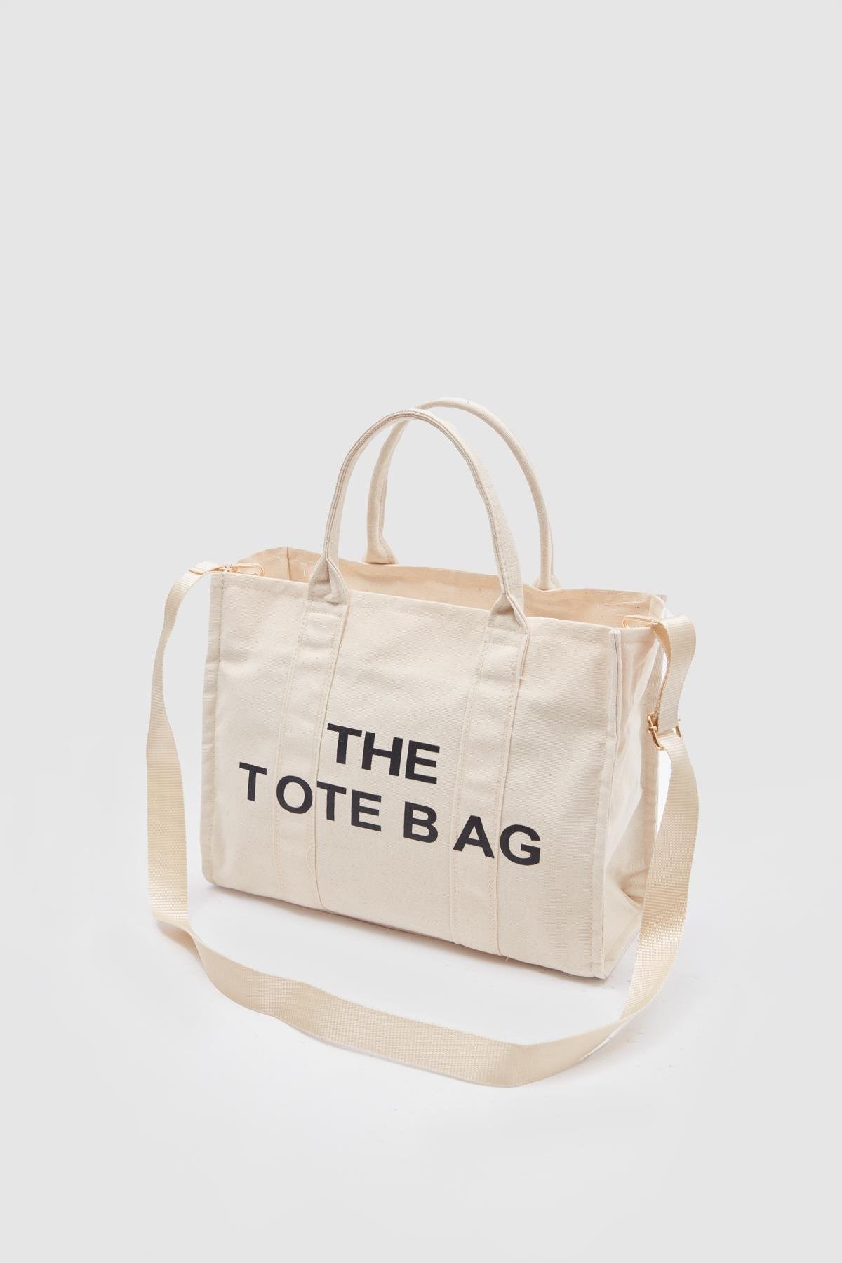 Kanvas Kumaş Kadın Çanta KREM