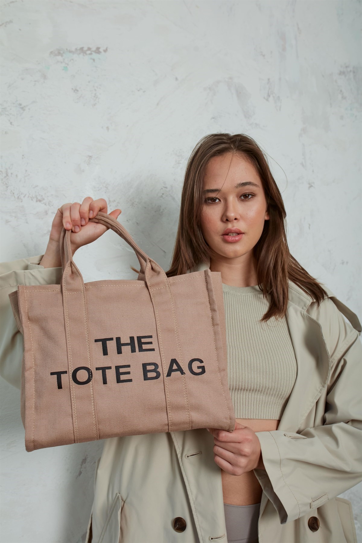 Kanvas Kumaş Kadın Çanta VİZON