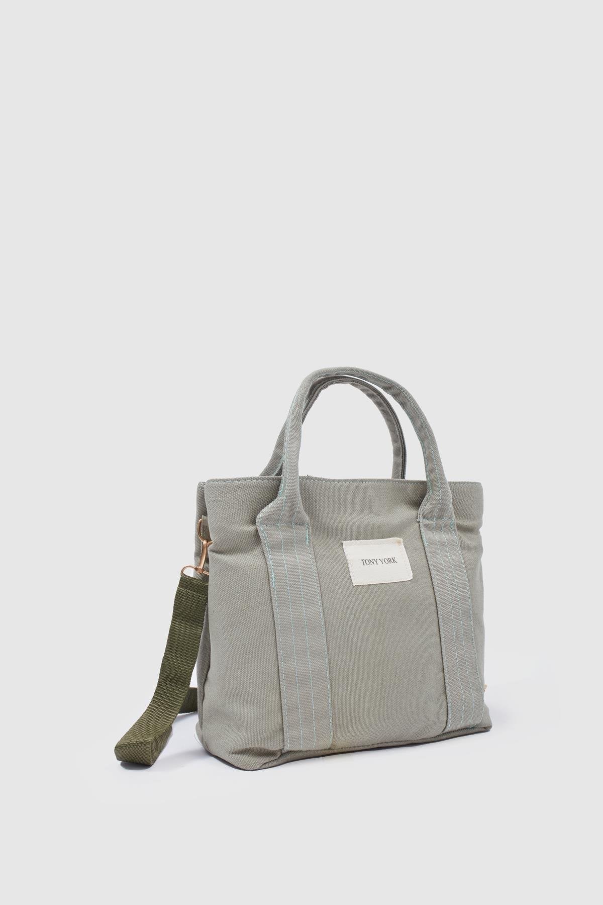 Keten Kumaş Kadın Çapraz Çanta  Haki