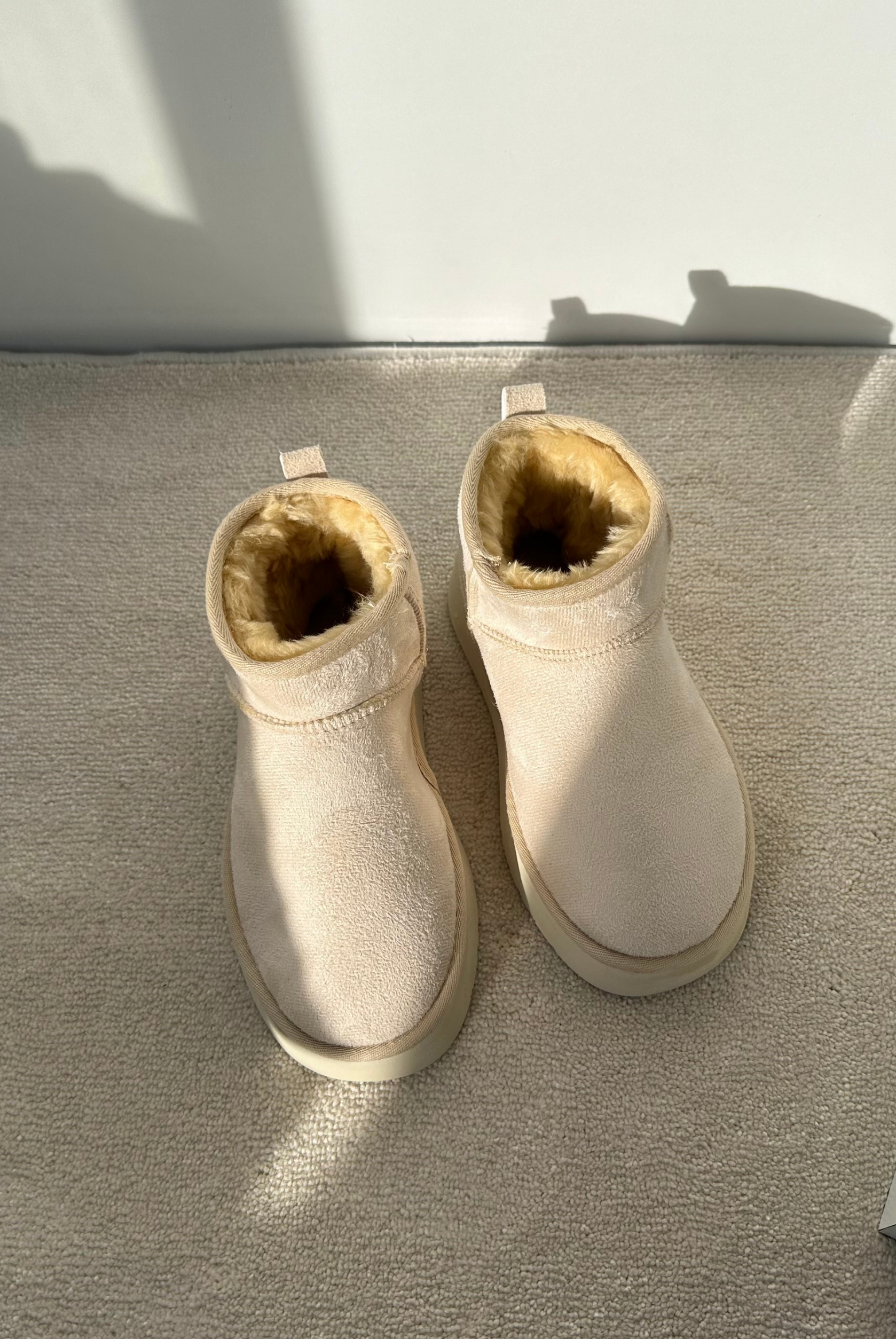 Mini İçi Kürklü Kalın Tabanlı AÇIK BEJ