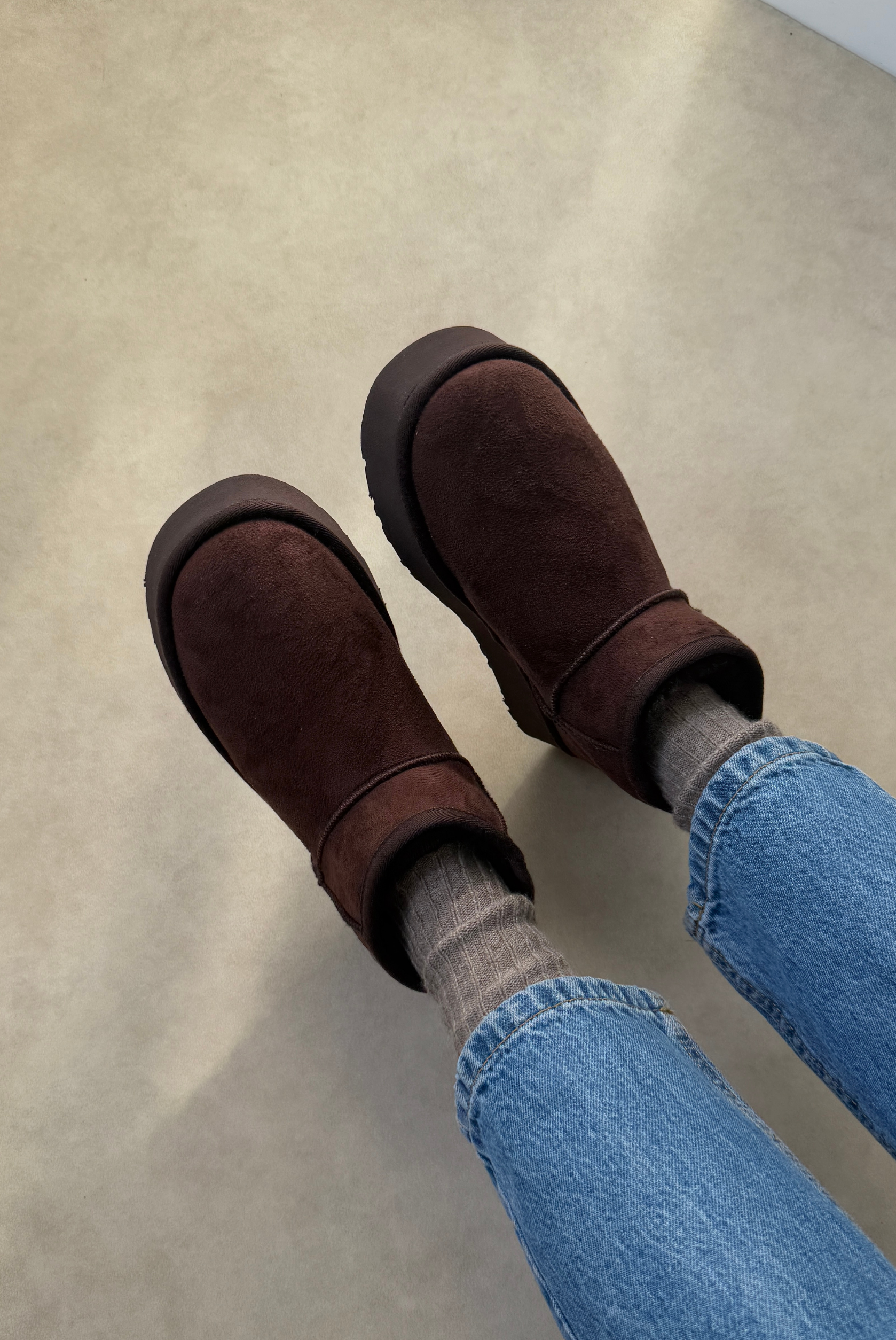 Mini İçi Kürklü Kalın Tabanlı KAHVE