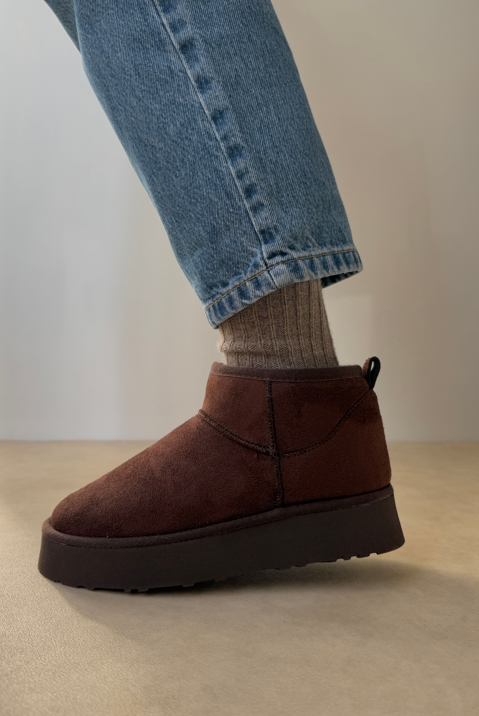 Mini İçi Kürklü Kalın Tabanlı KAHVE