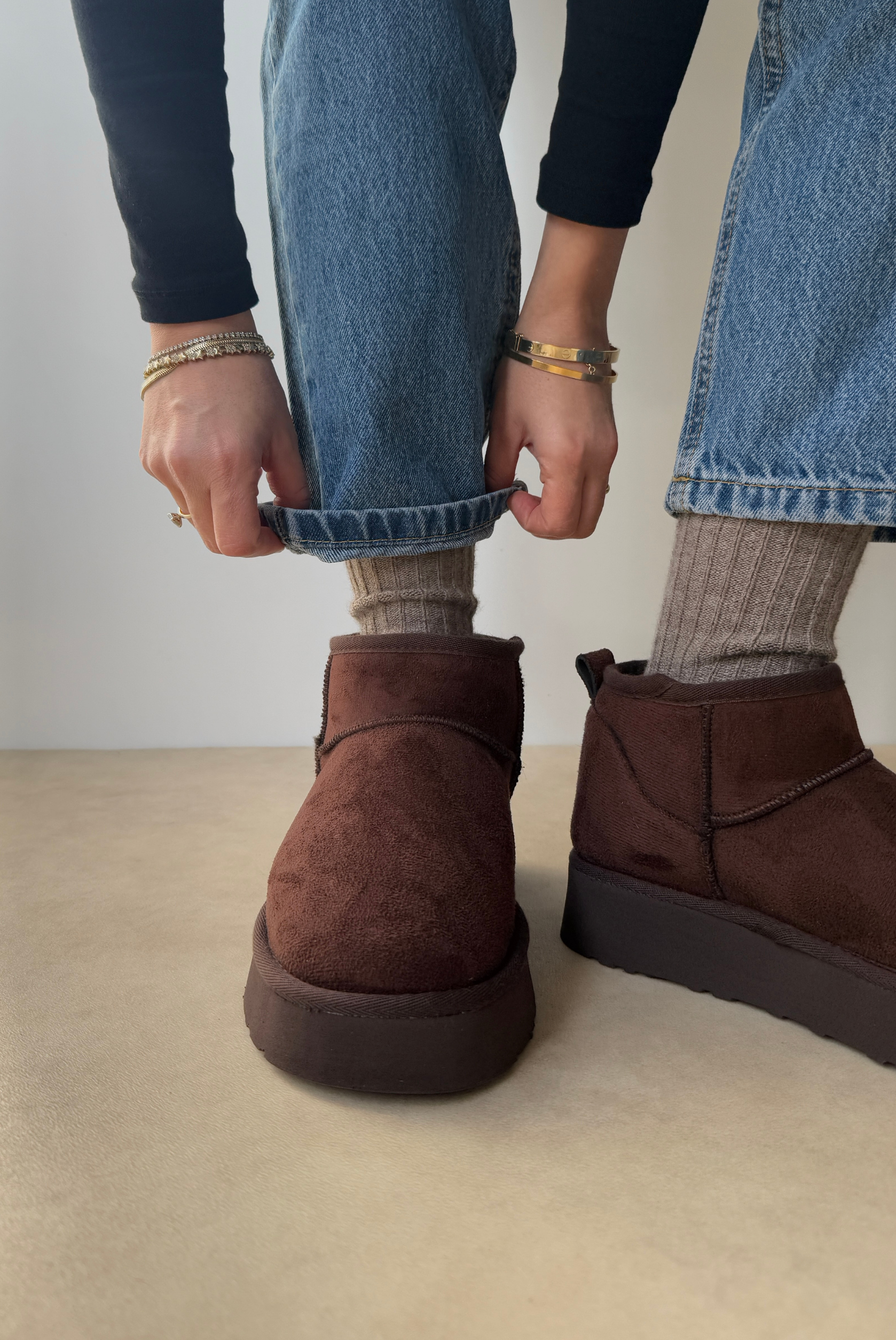 Mini İçi Kürklü Kalın Tabanlı KAHVE