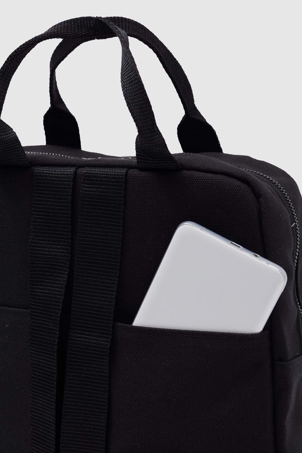 Unisex Keten Sırt Ve Kol Çantası SİYAH