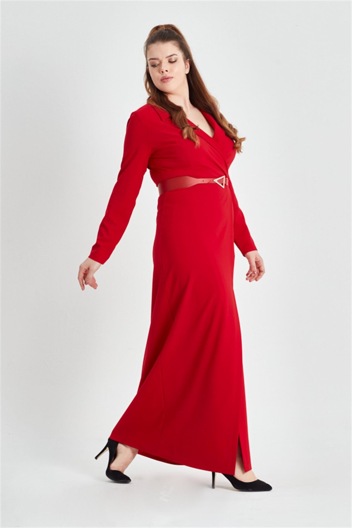 Anvelop Kapama Erkek Yaka Uzun Elbise		