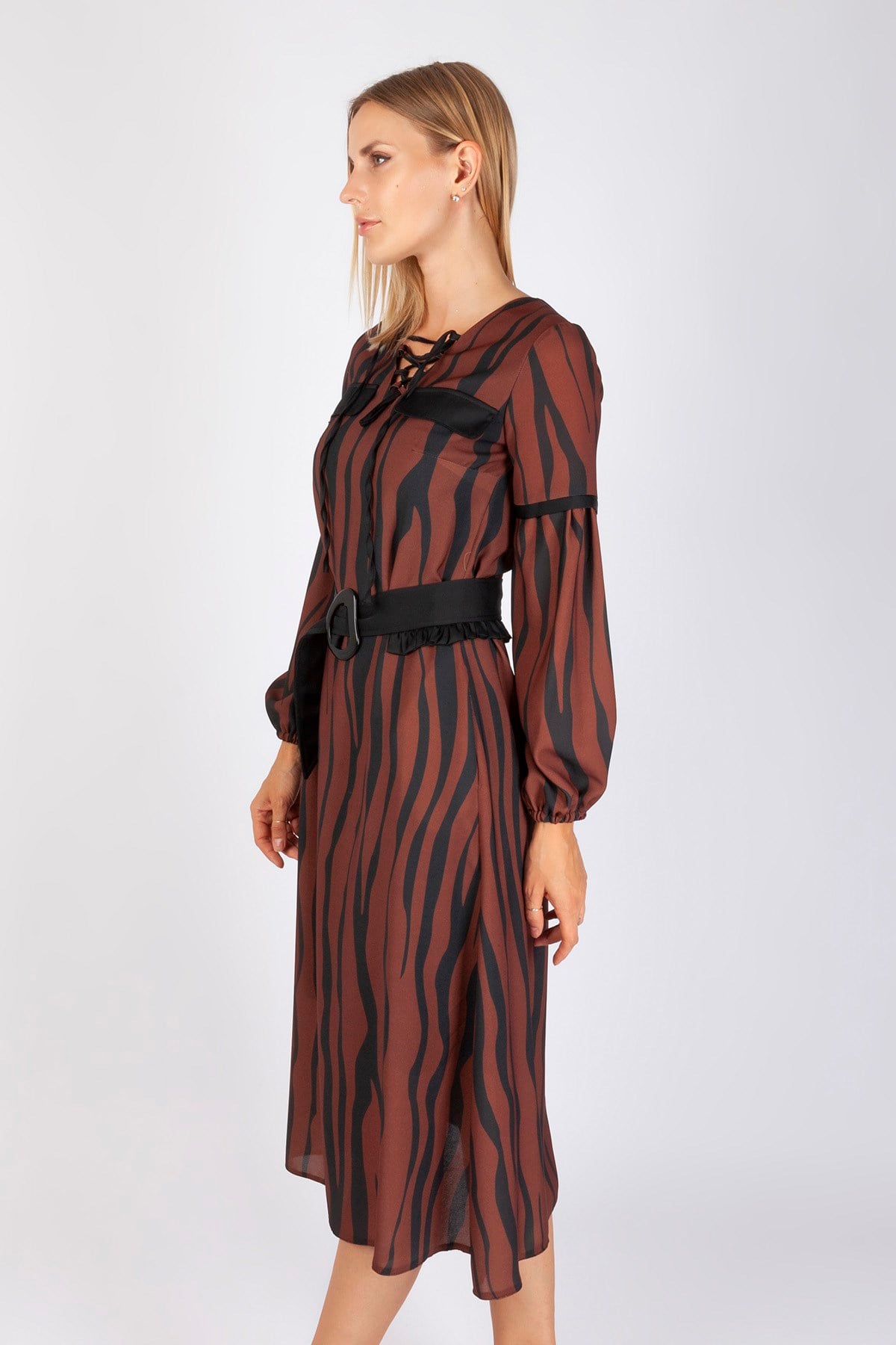 Zebra Desen Ara boy Elbise