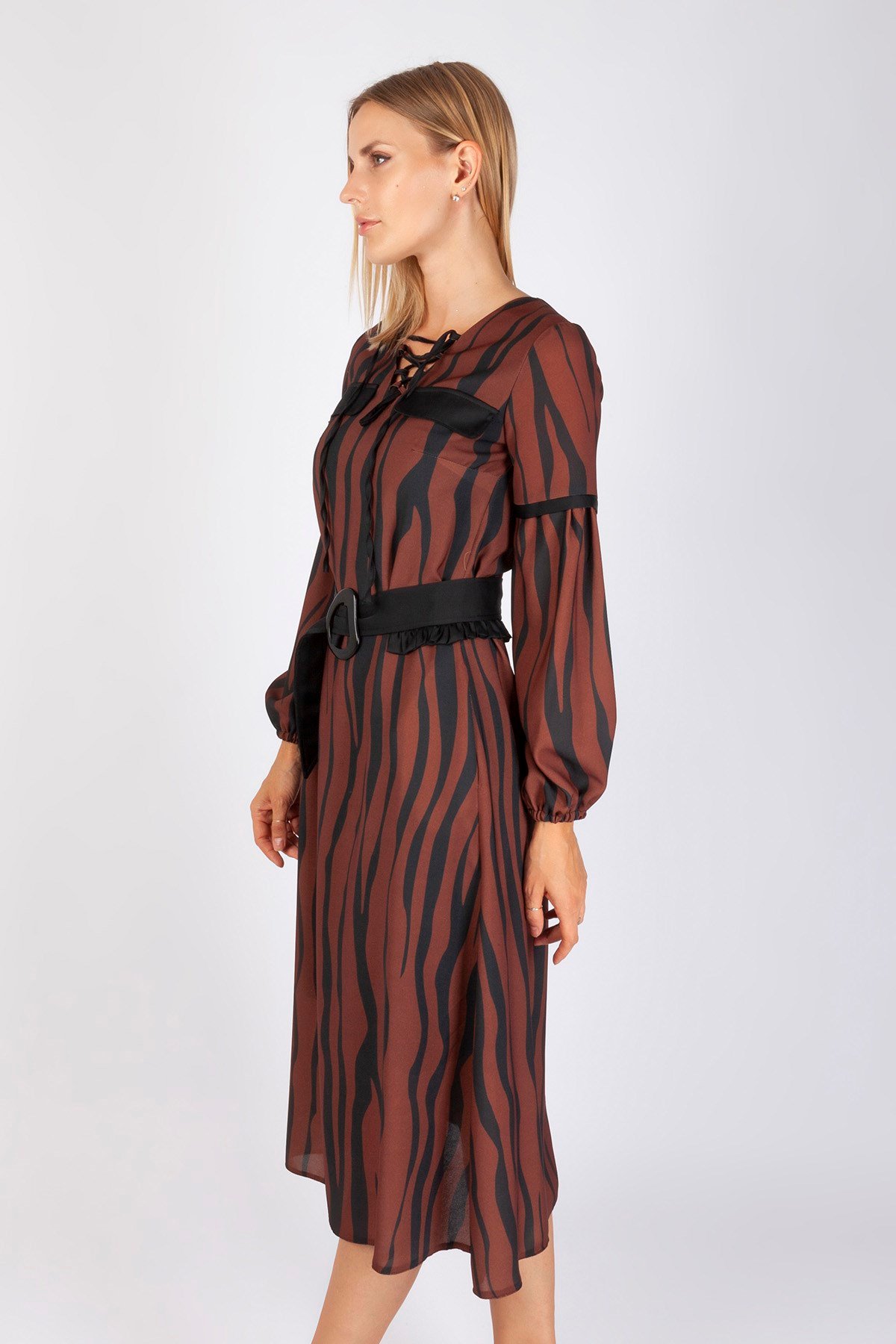 Zebra Desen Ara boy Elbise