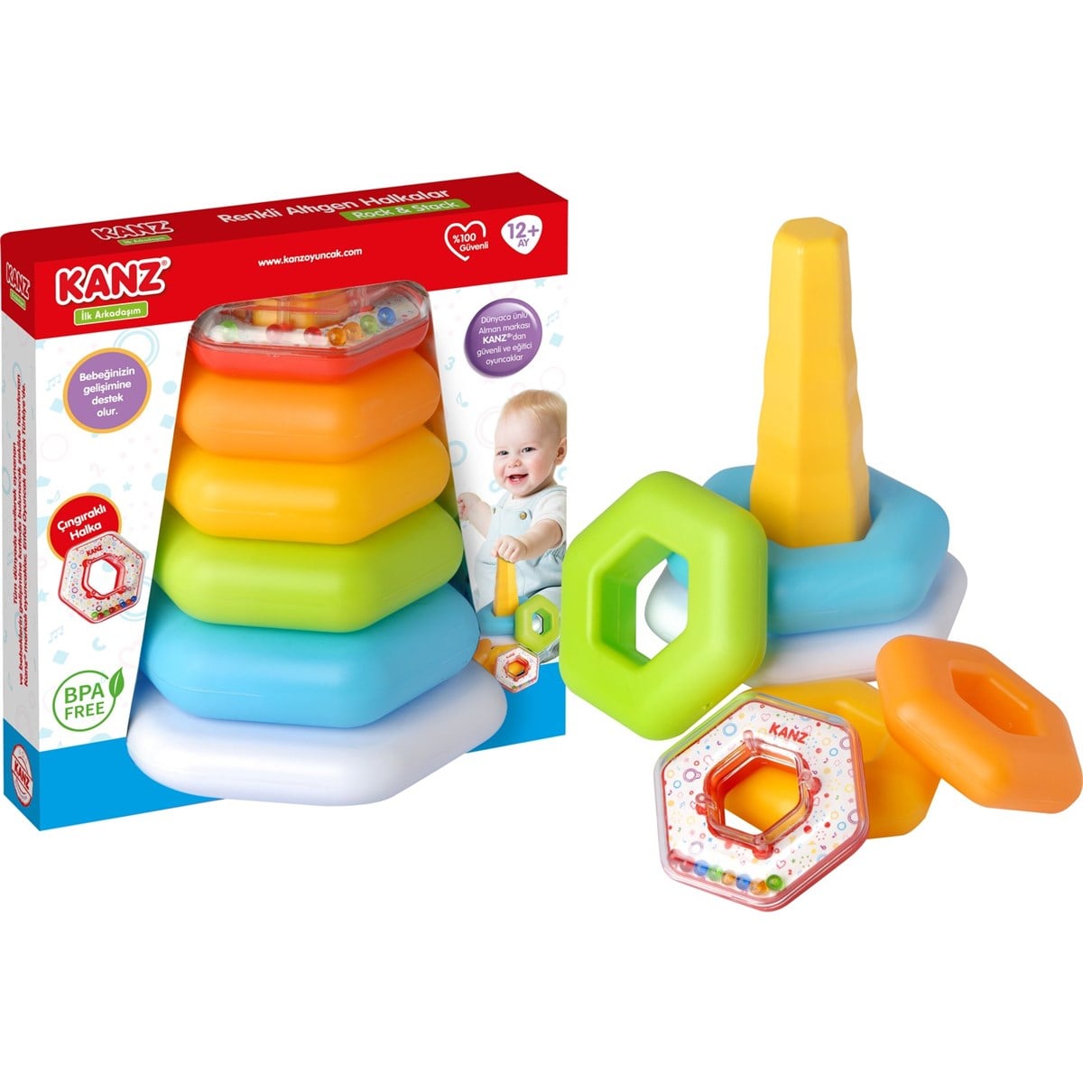 Kanz Altıgen Renkli Halkalar