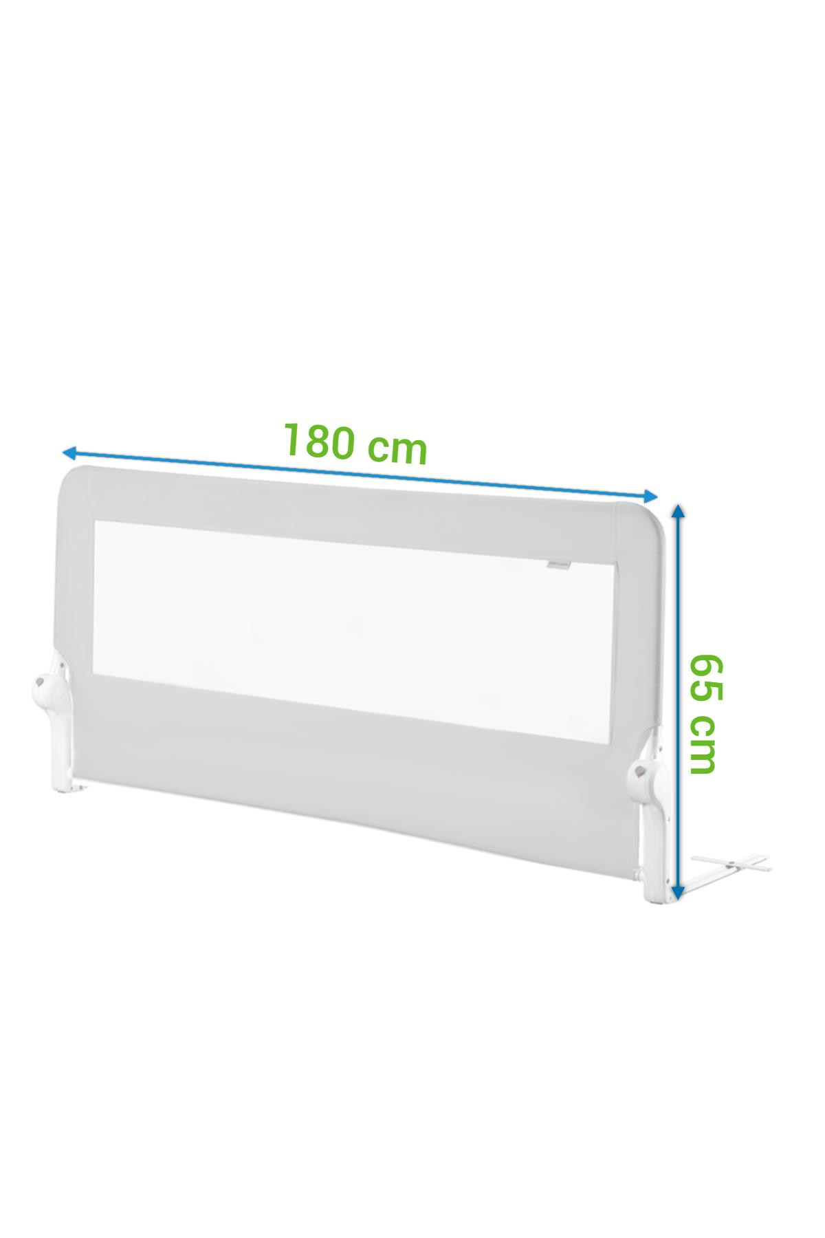 Wellgro 180*65 cm Gri Yatak Bariyeri, Yatak Korkuluğu